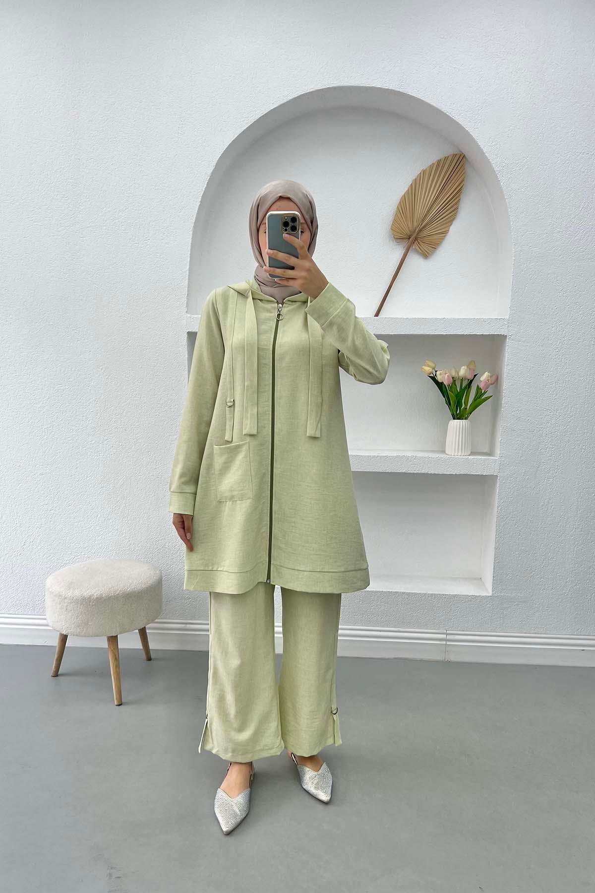 Cepli Tunik Takım Mint Yeşili
