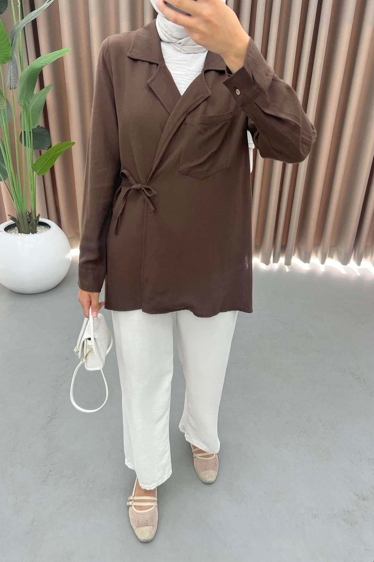 Cepli Viral Kimono Acı Kahve