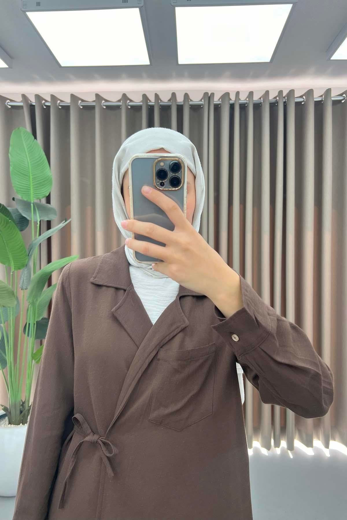 Cepli Viral Kimono Acı Kahve