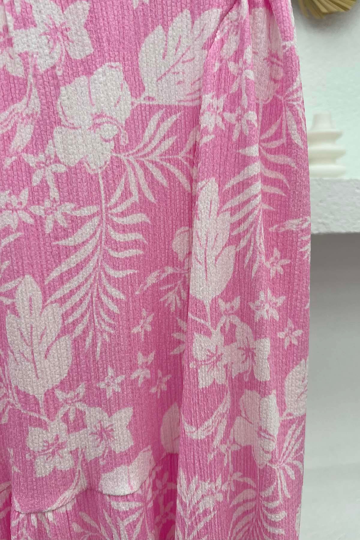 Çiçekli Elbise Pembe