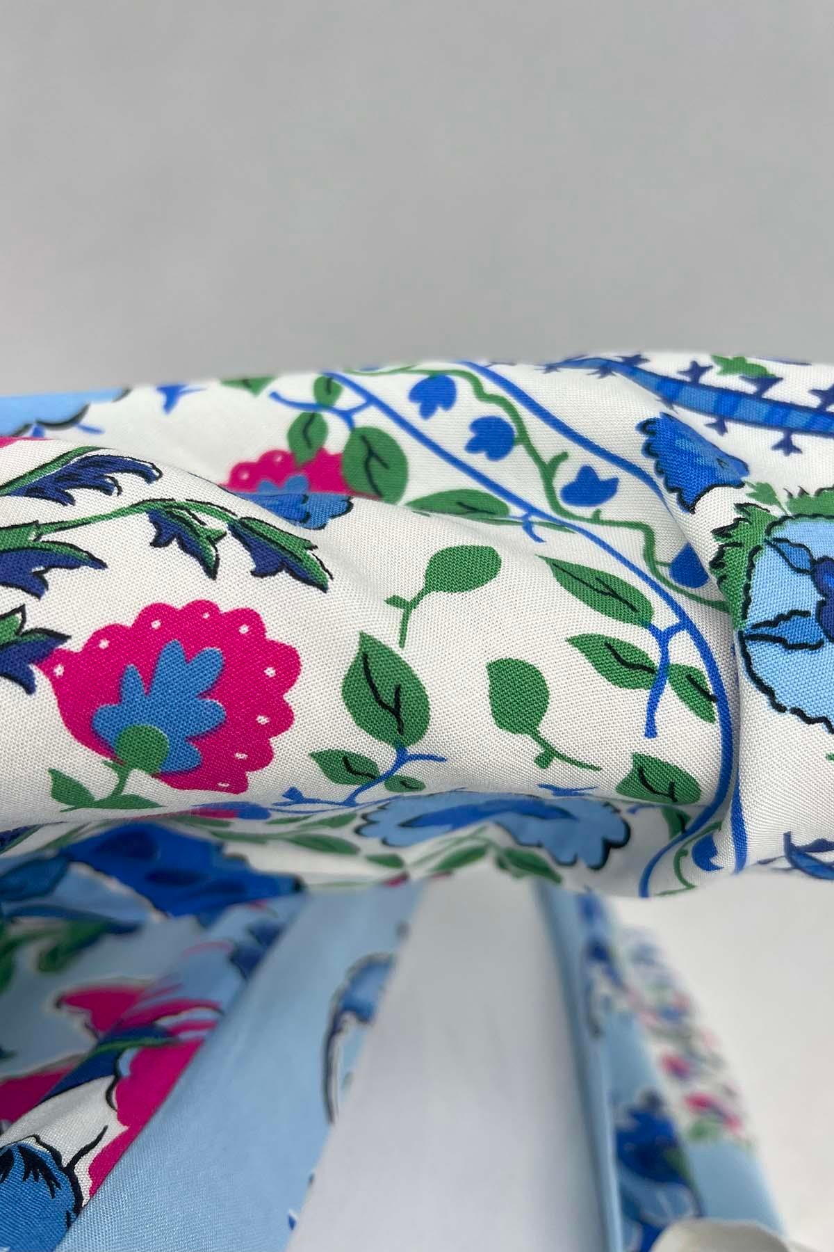 Çiçekli Kimono Takım Lacivert