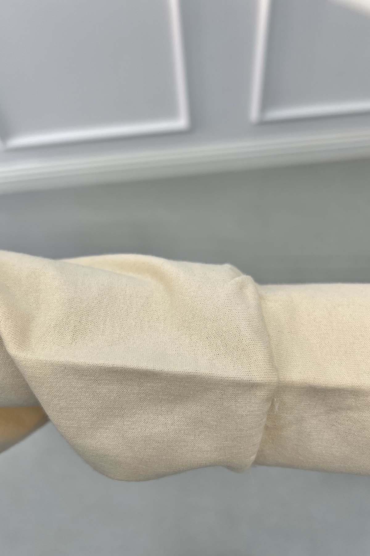 Çift Renkli Yazılı Sweatshirt Mavi