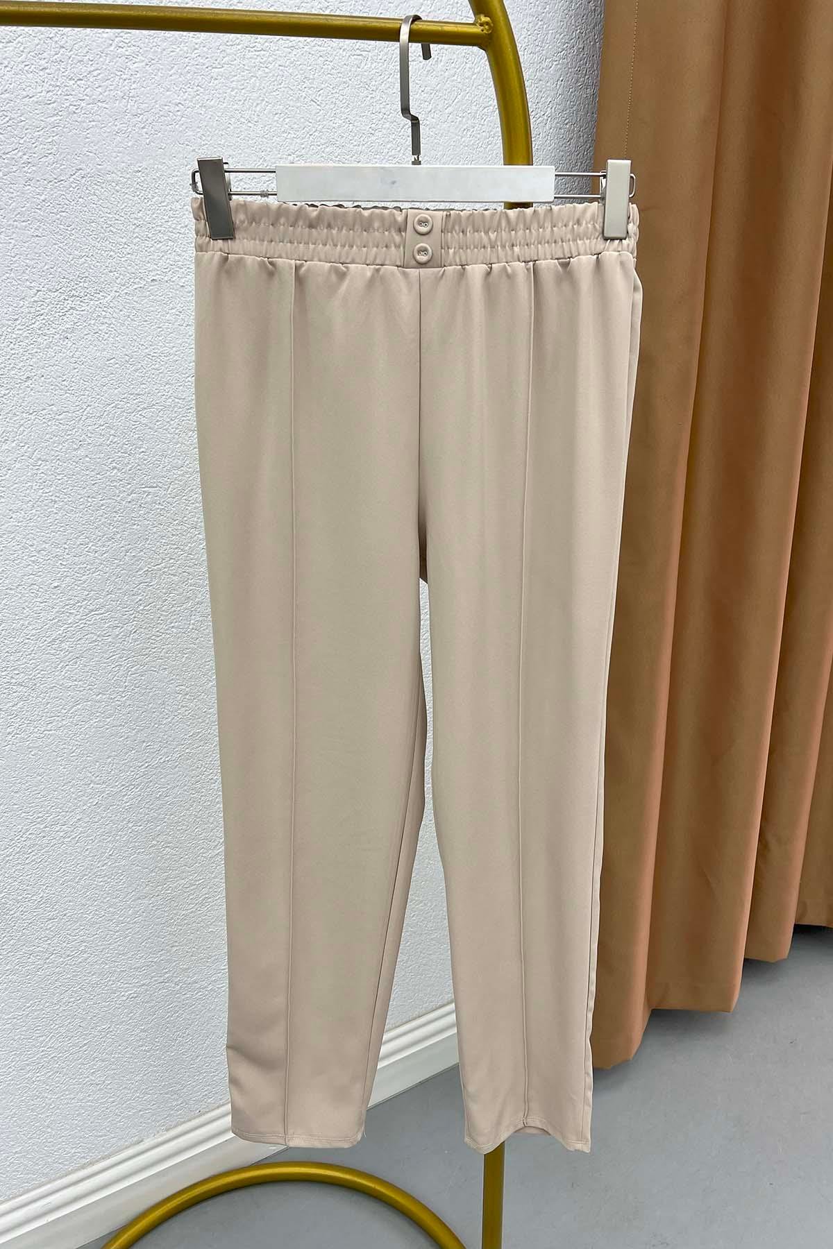 Çımalı Kumaş Pantolon Bej