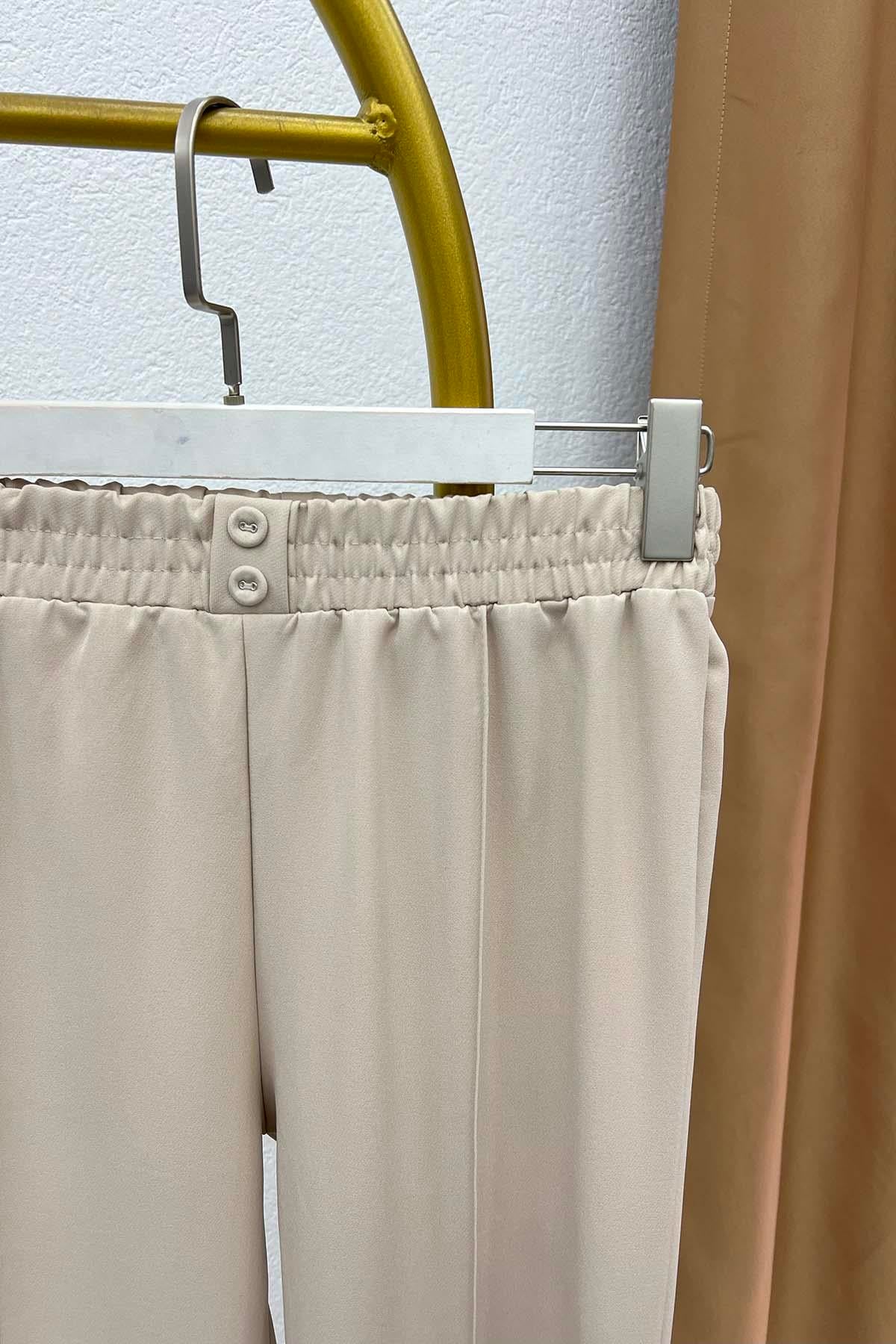 Çımalı Kumaş Pantolon Bej