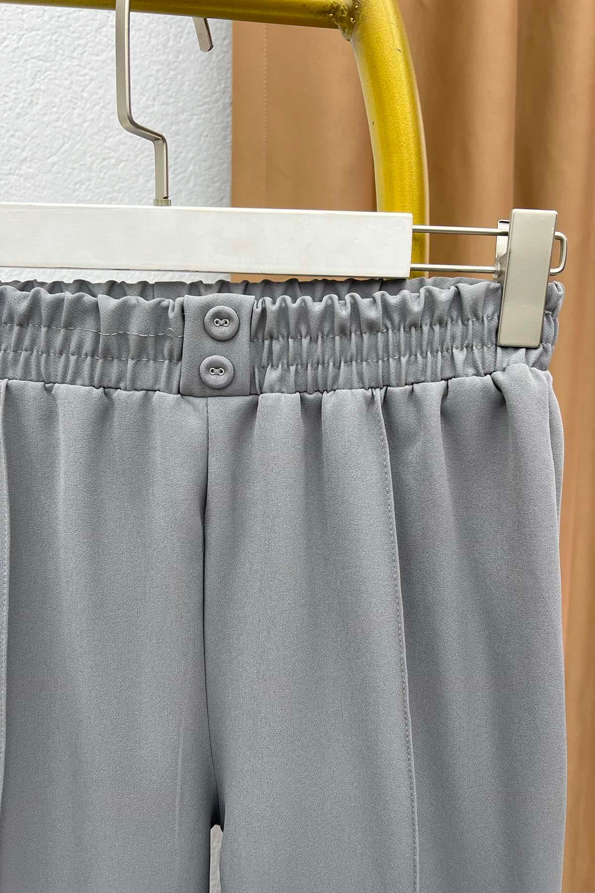 Çımalı Kumaş Pantolon Gri