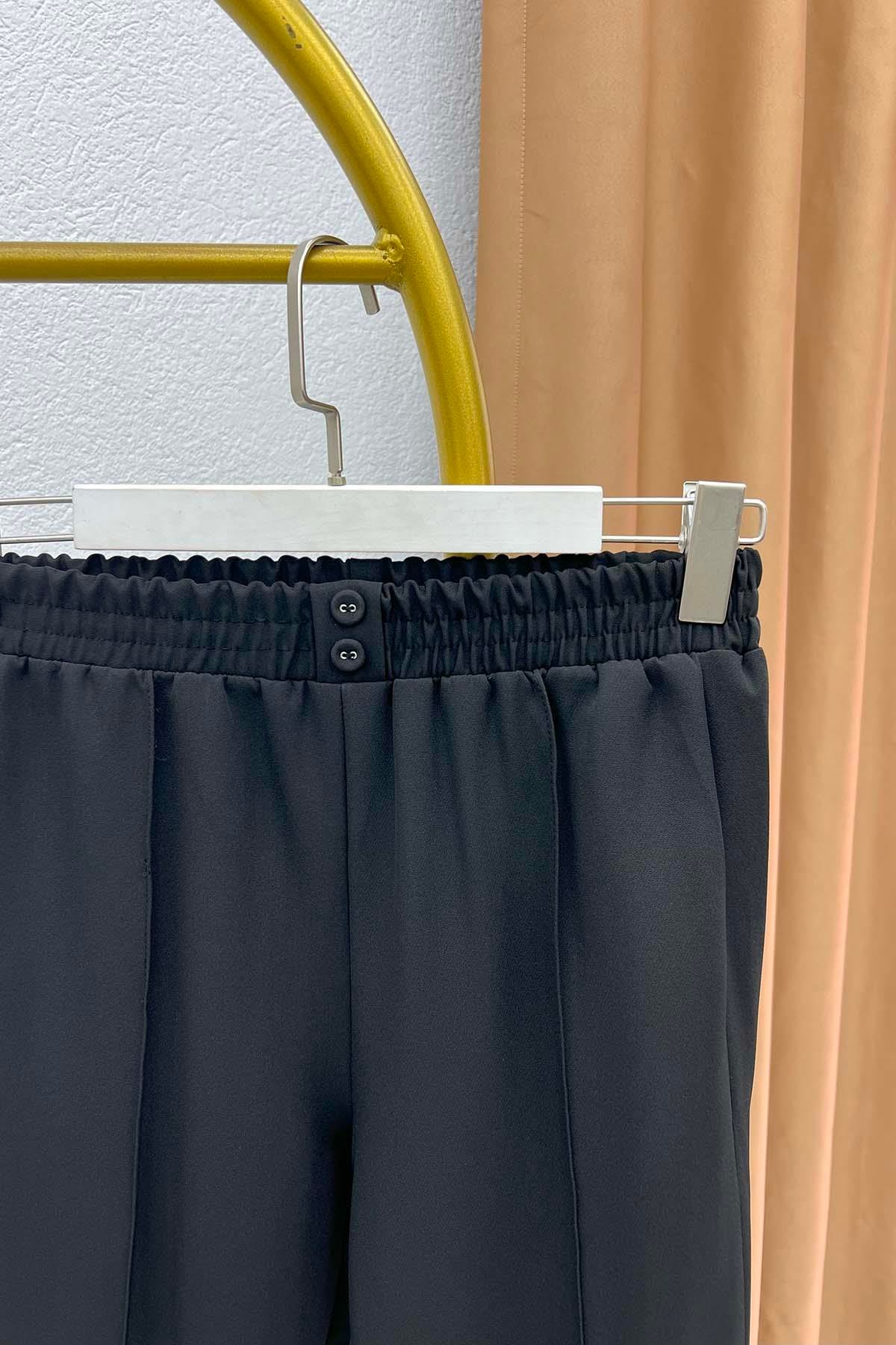 Çımalı Kumaş Pantolon Siyah
