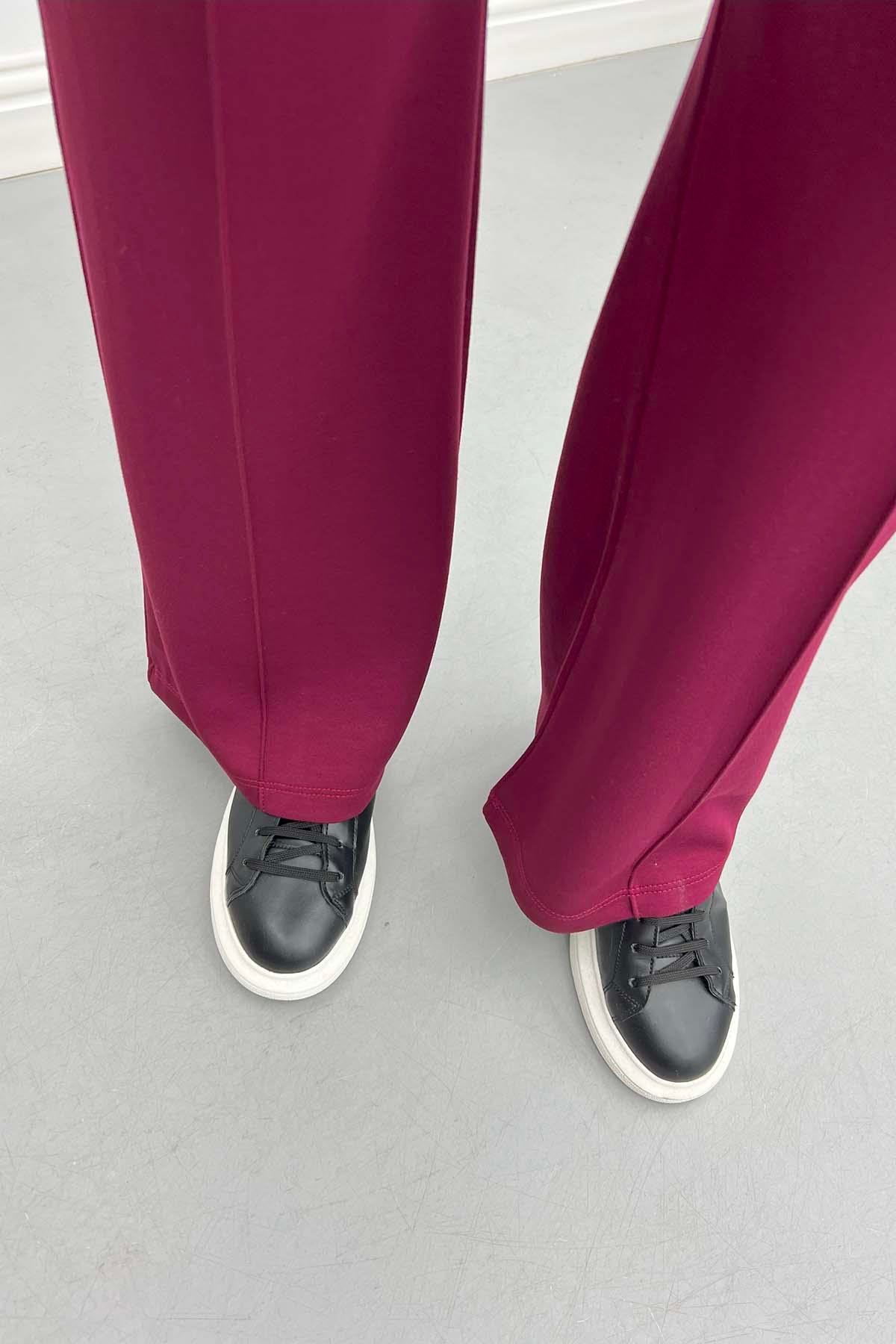 Çımalı Pantolon Bordo