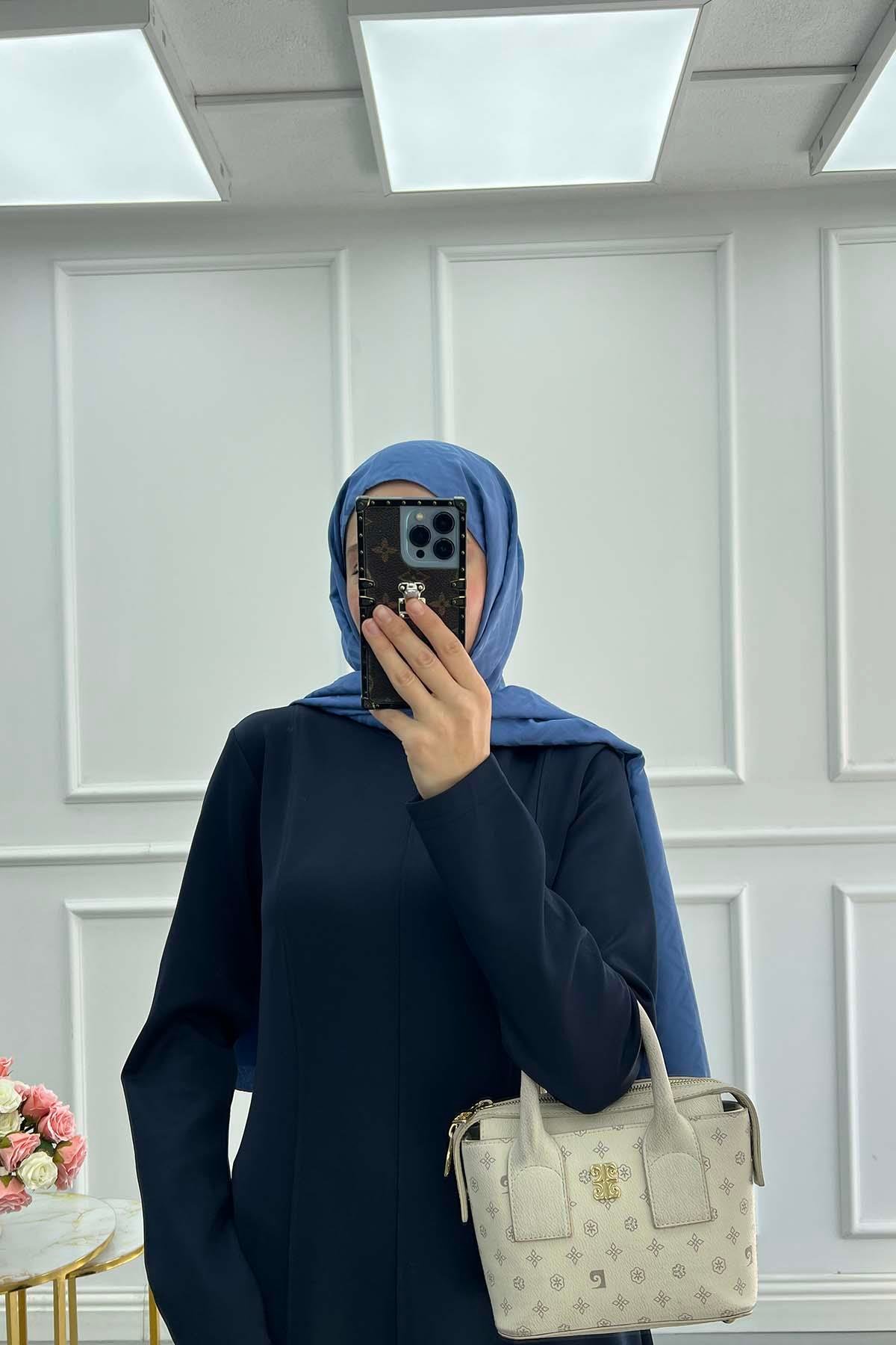 Çımalı Scuba Elbise Lacivert