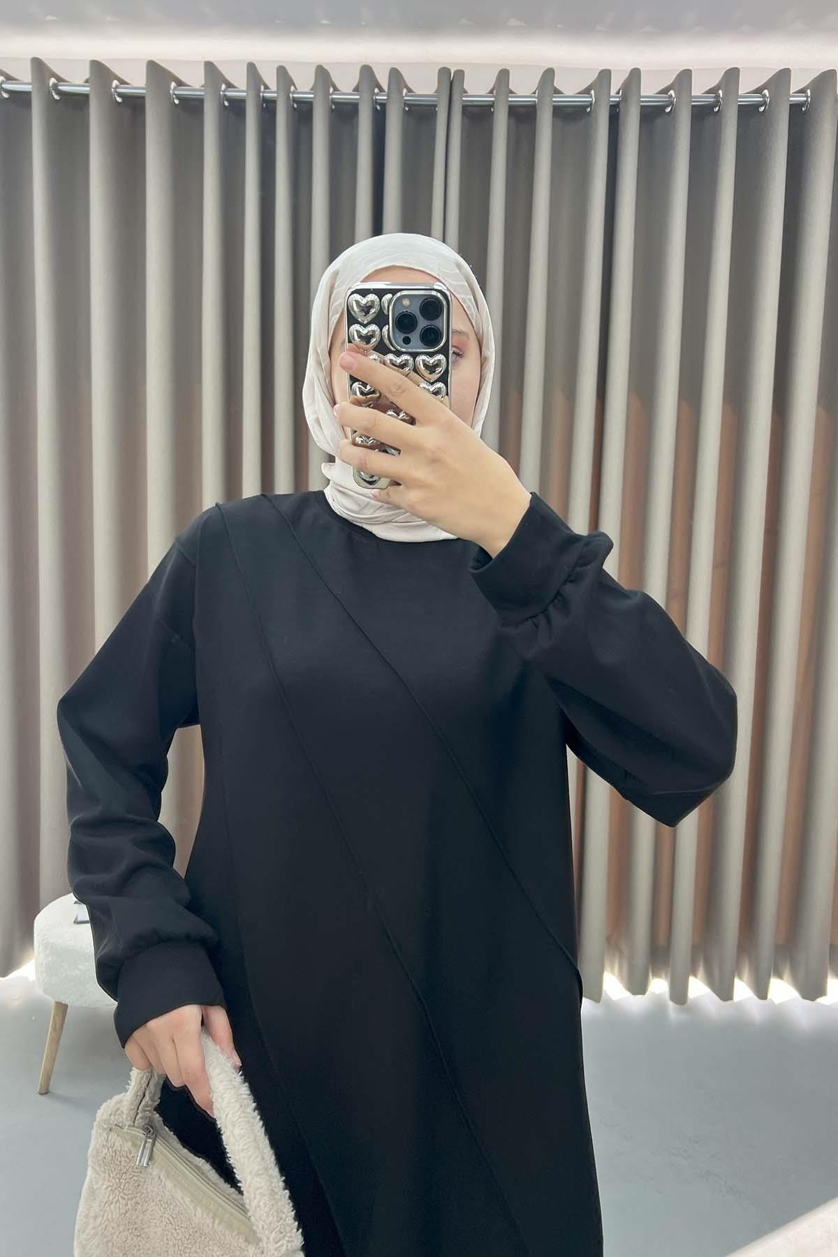 Çımalı Tunik Takım Siyah