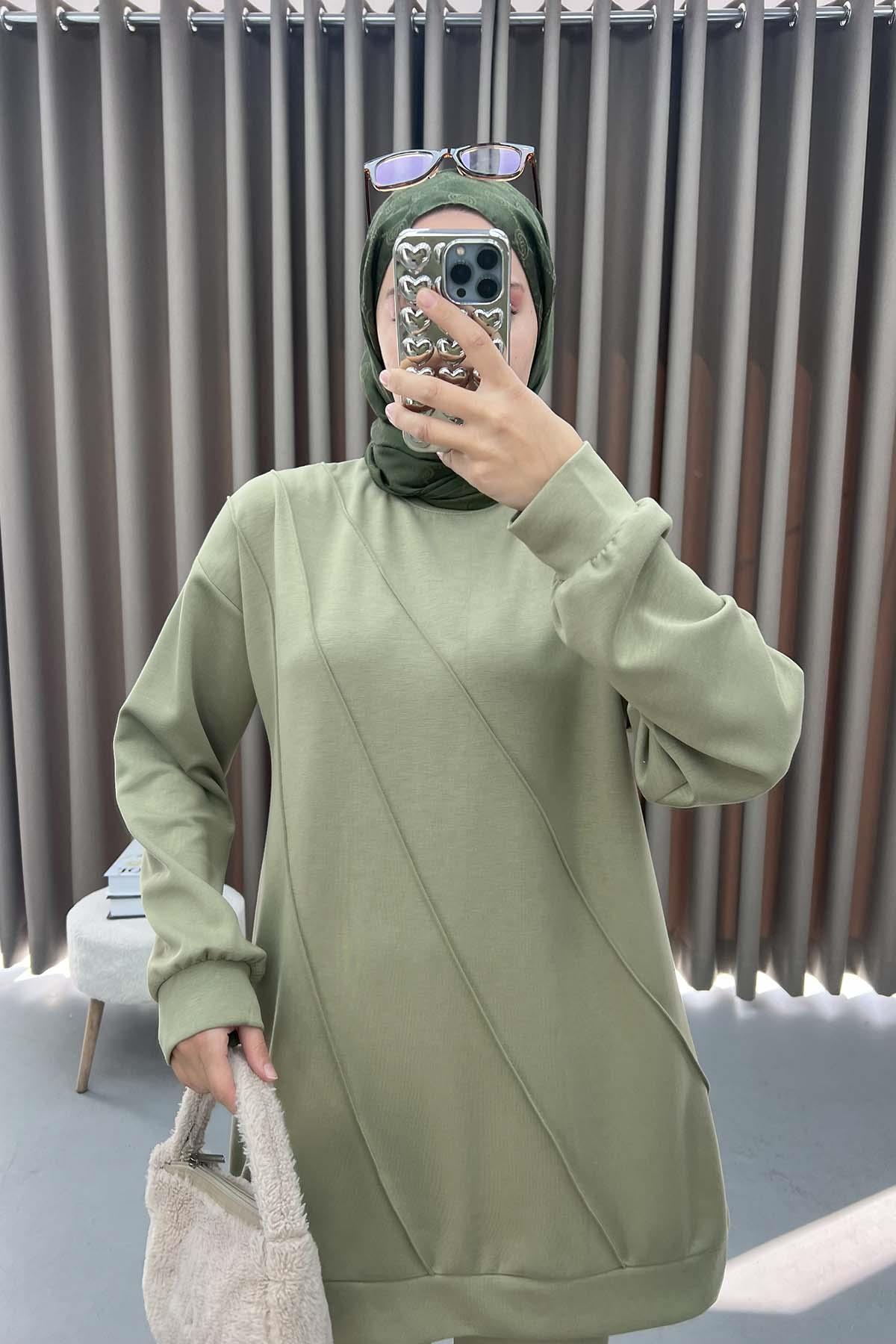 Çımalı Tunik Takım Soft Yeşil