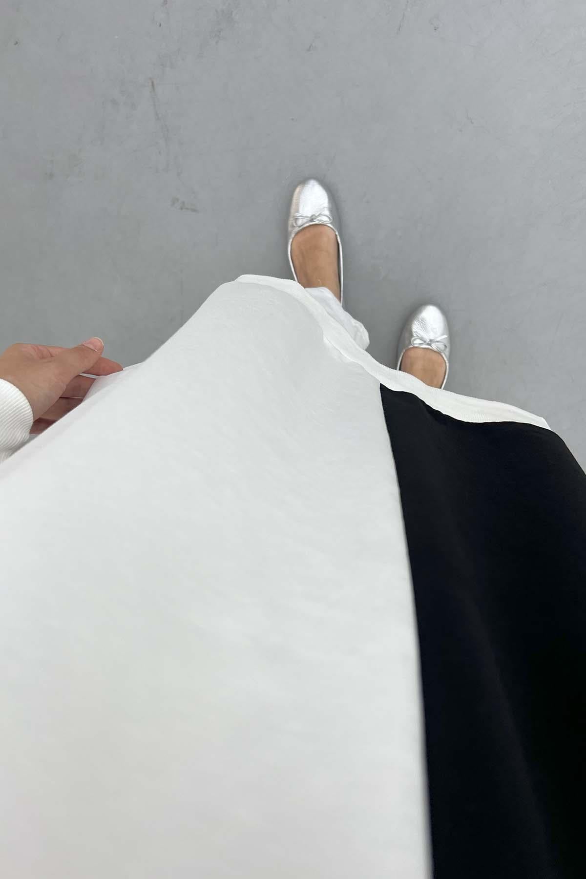 Çizgi Garnili Sweatshirt Siyah