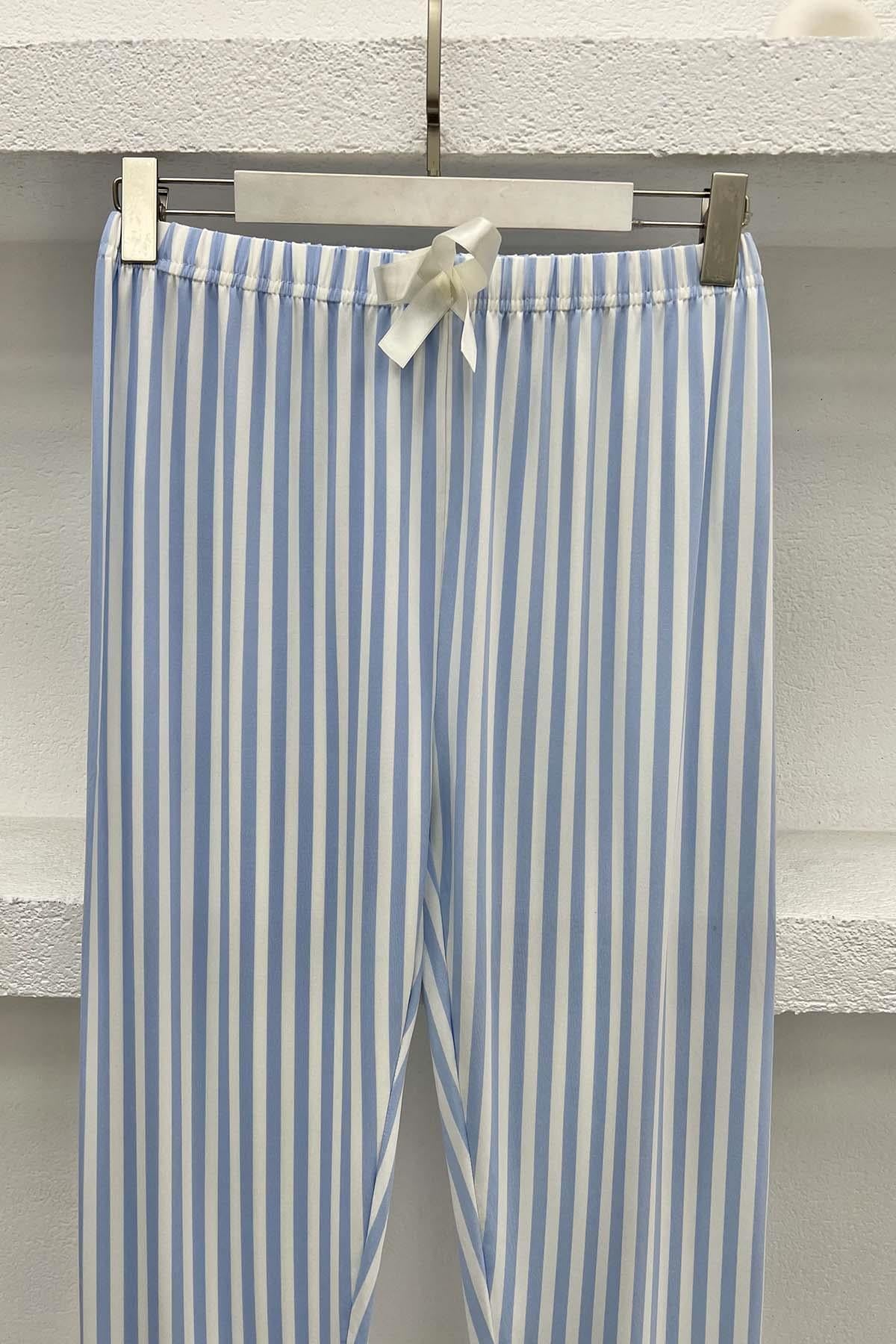 Çizgili Pijama Altı Mavi