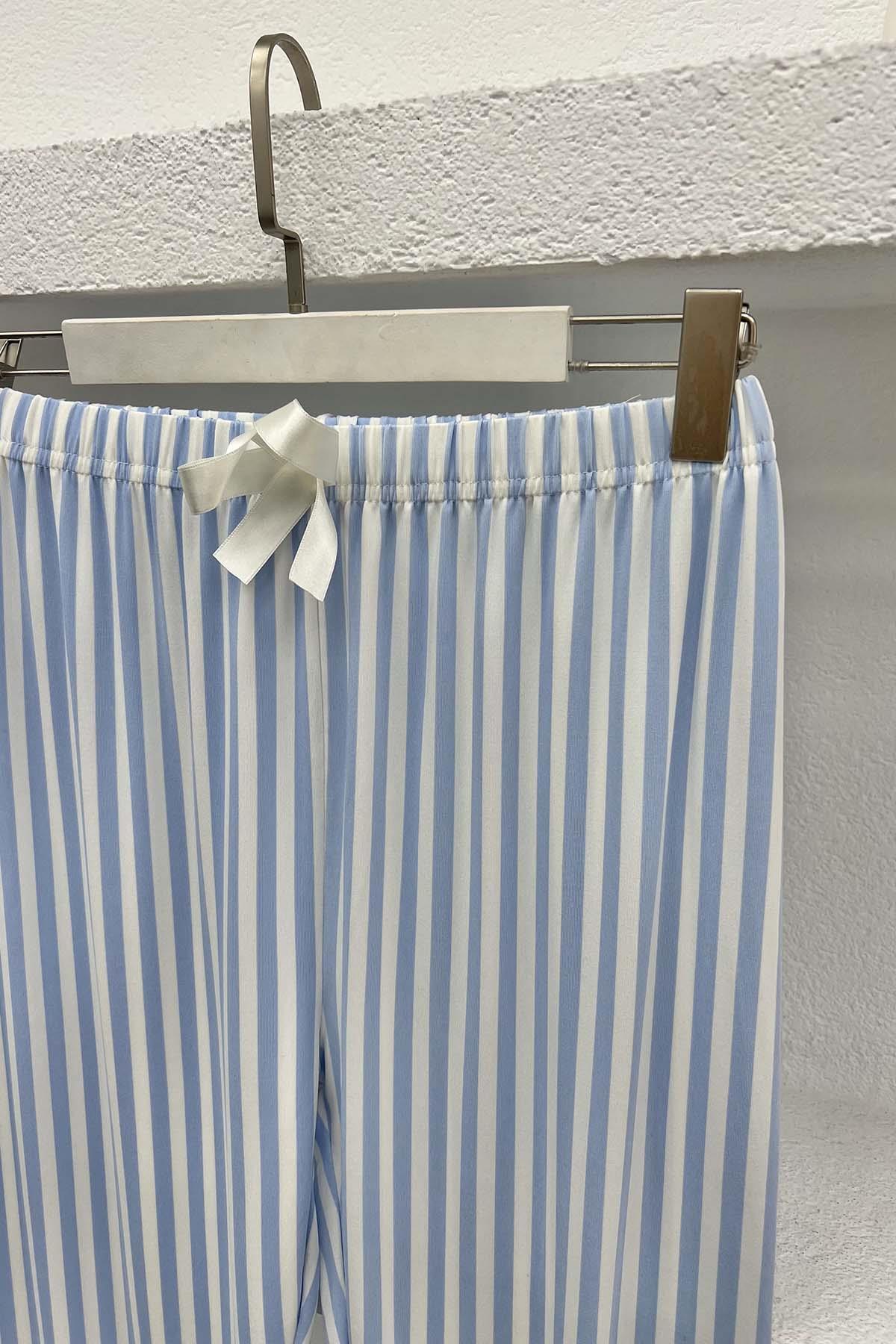 Çizgili Pijama Altı Mavi