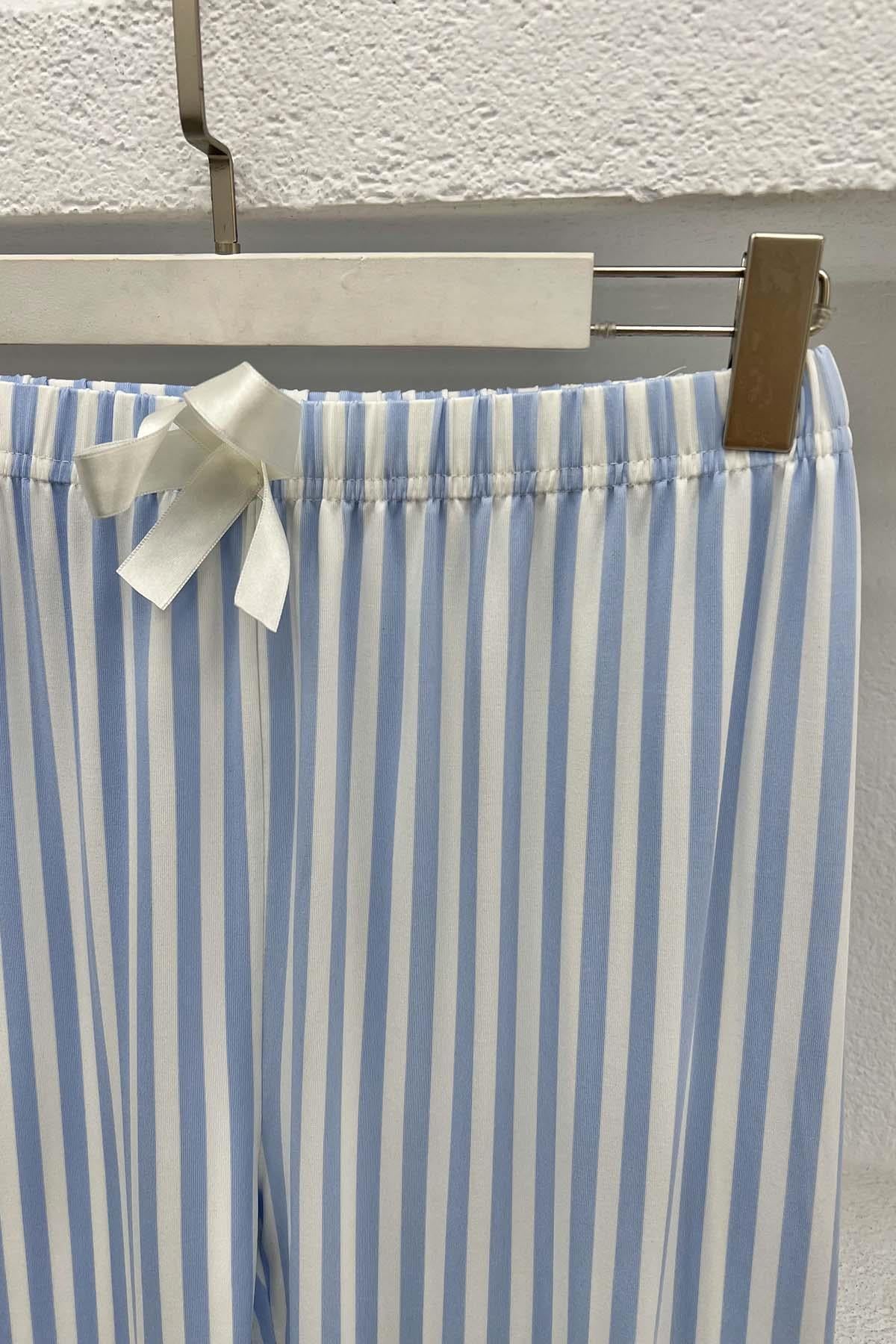 Çizgili Pijama Altı Mavi