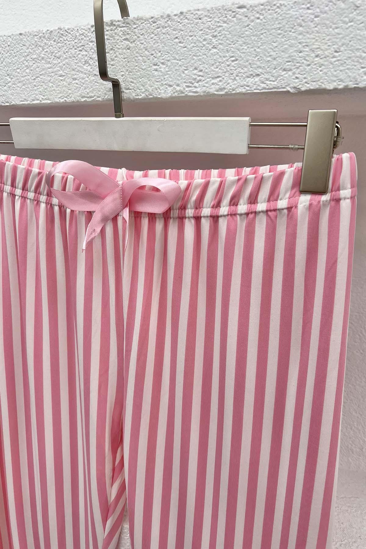 Çizgili Pijama Altı Pembe