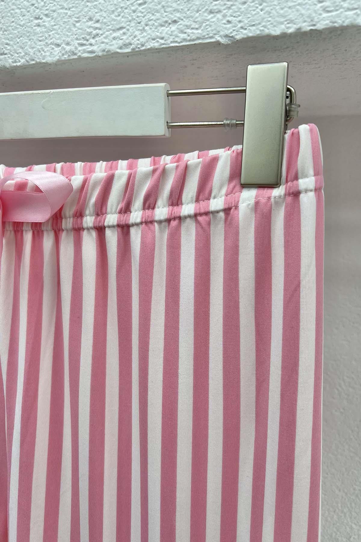 Çizgili Pijama Altı Pembe