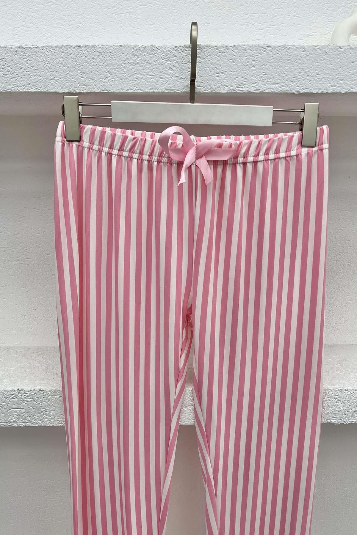 Çizgili Pijama Altı Pembe