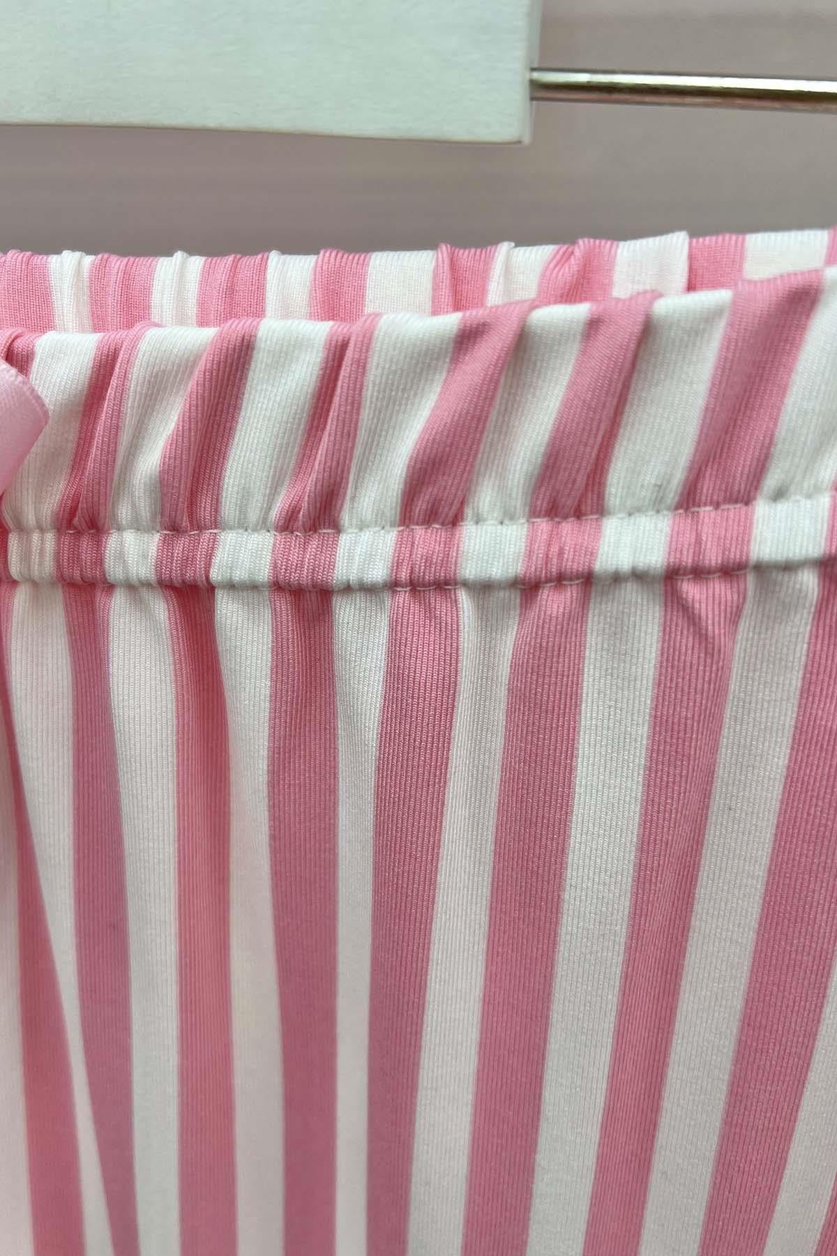 Çizgili Pijama Altı Pembe