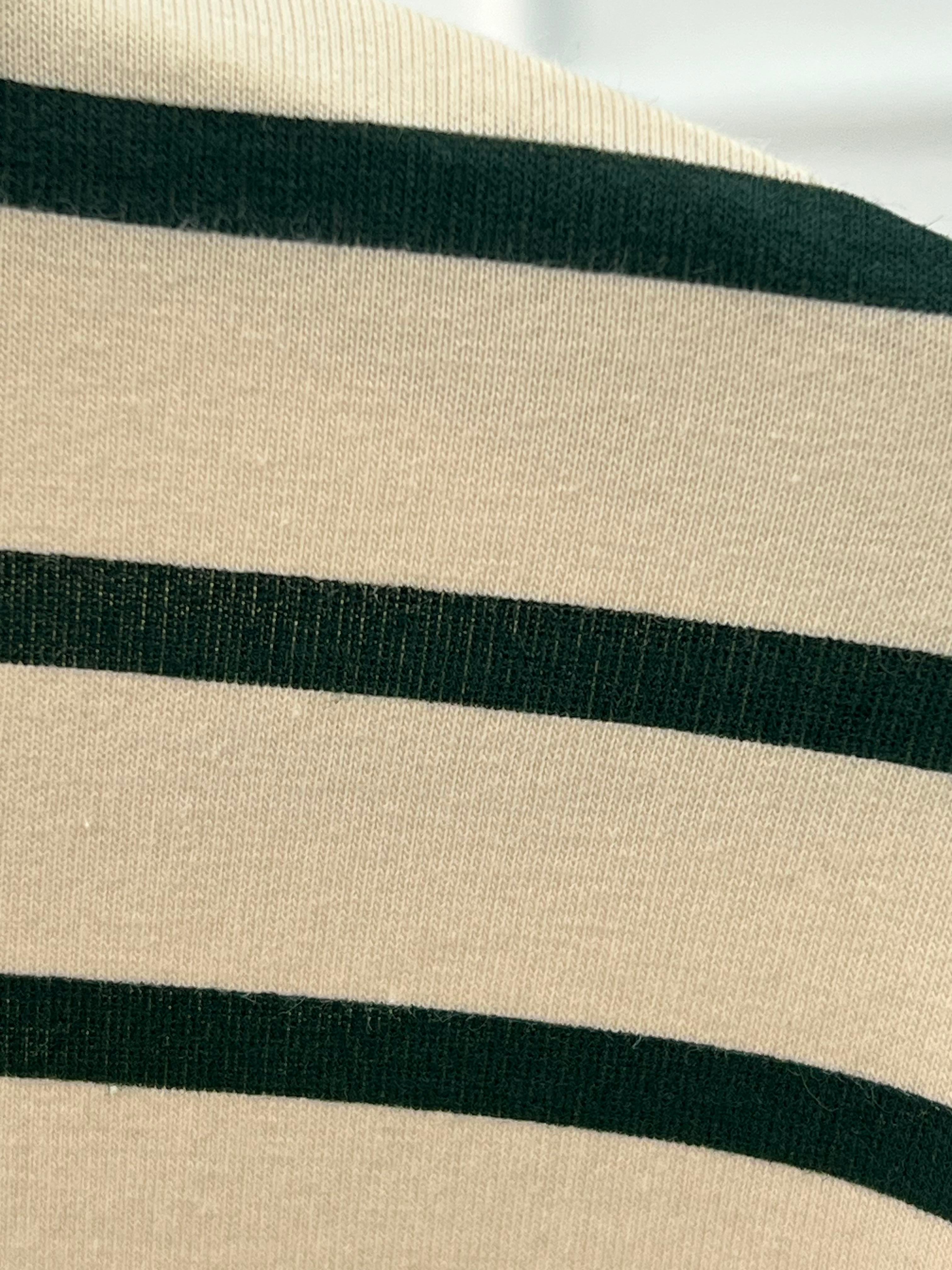 Çizgili Sweatshirt Bej-Yeşil
