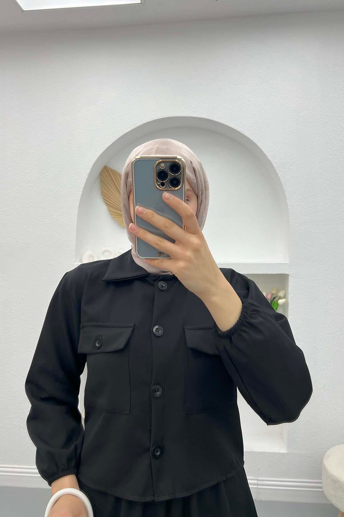 Crop Etek Takım Siyah