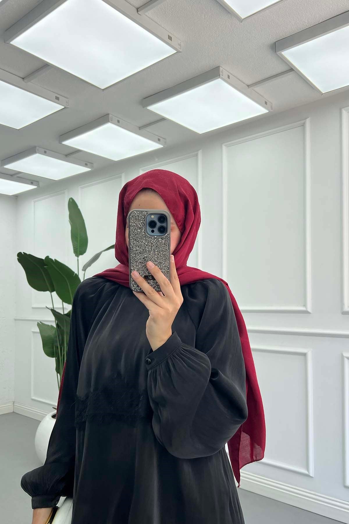 Dantel Detaylı Estetik Şifon Takım Siyah