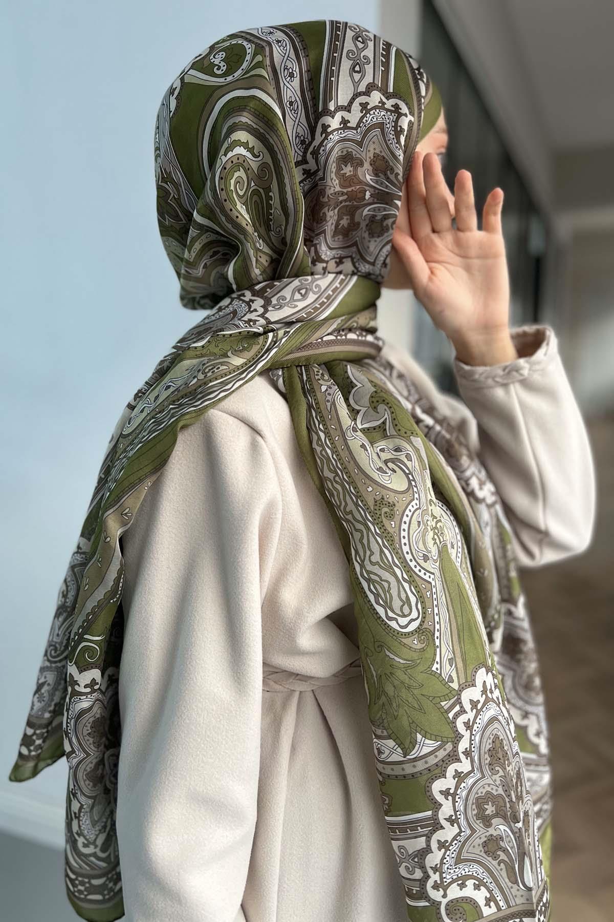 Desenli Etro Şal Haki