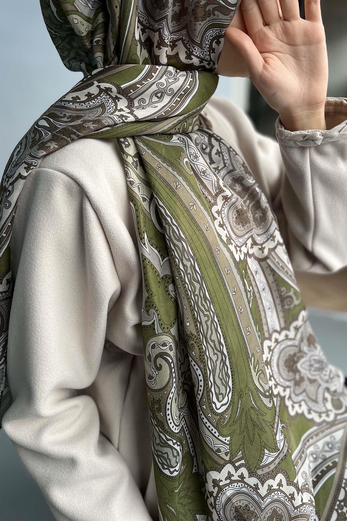 Desenli Etro Şal Haki