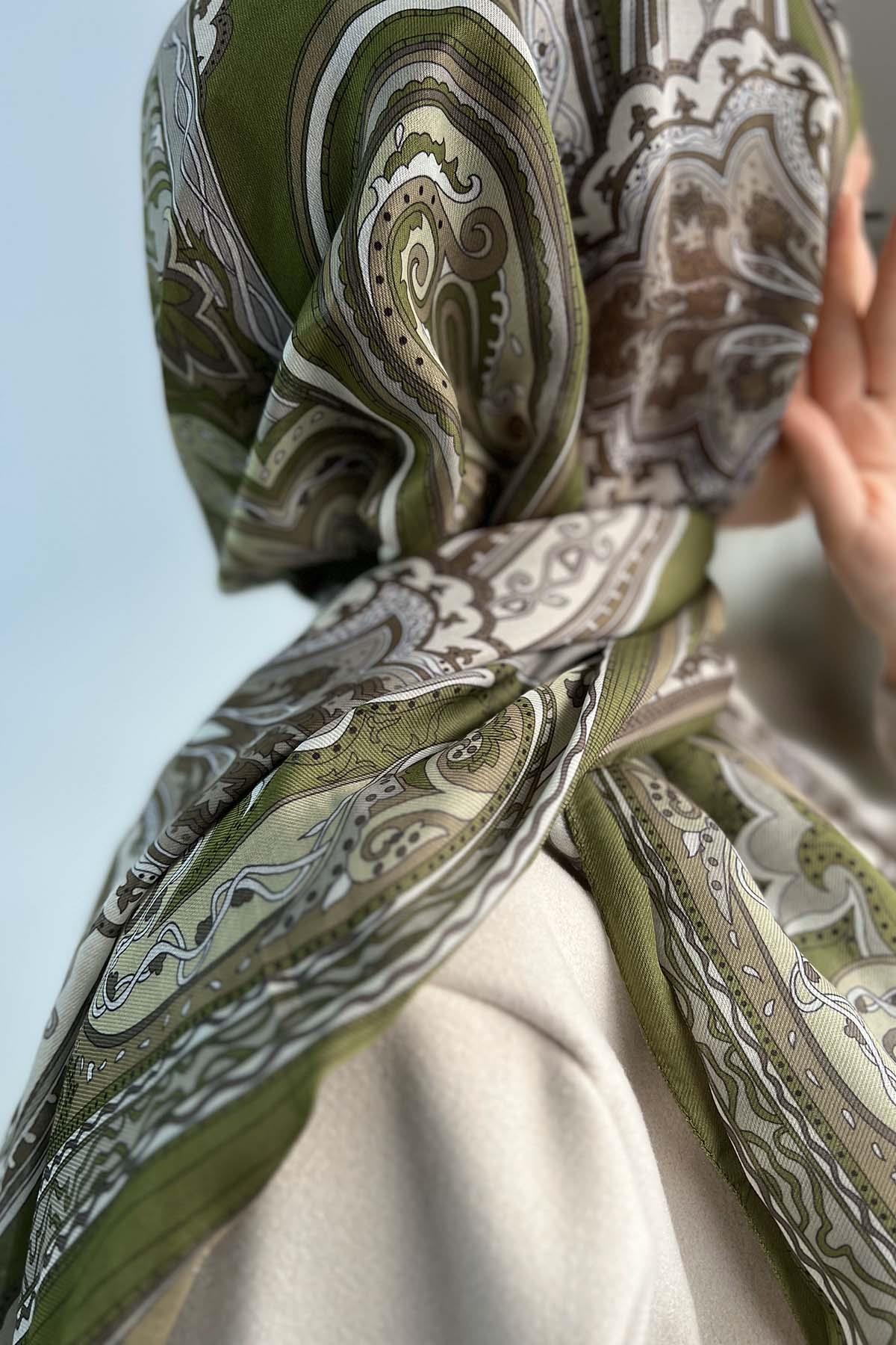 Desenli Etro Şal Haki