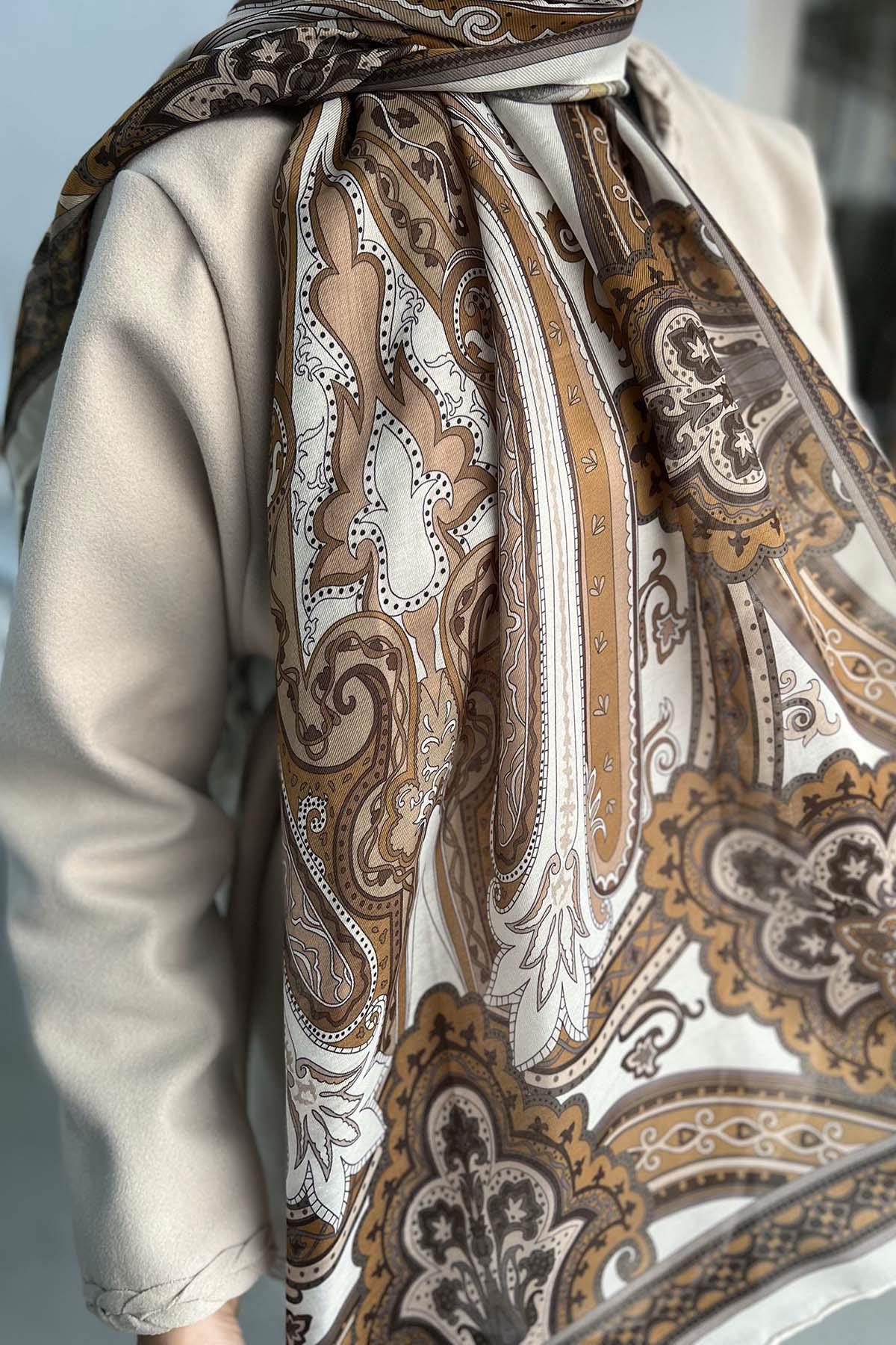 Desenli Etro Şal Kahve