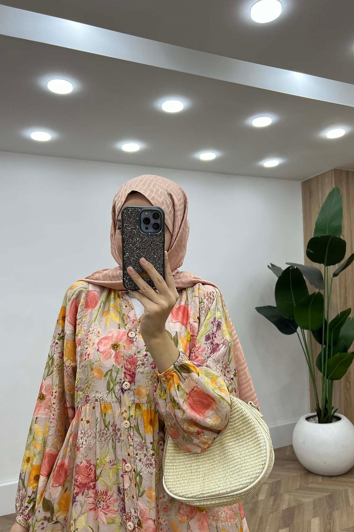 Desenli Mango Elbise Çok Renkli