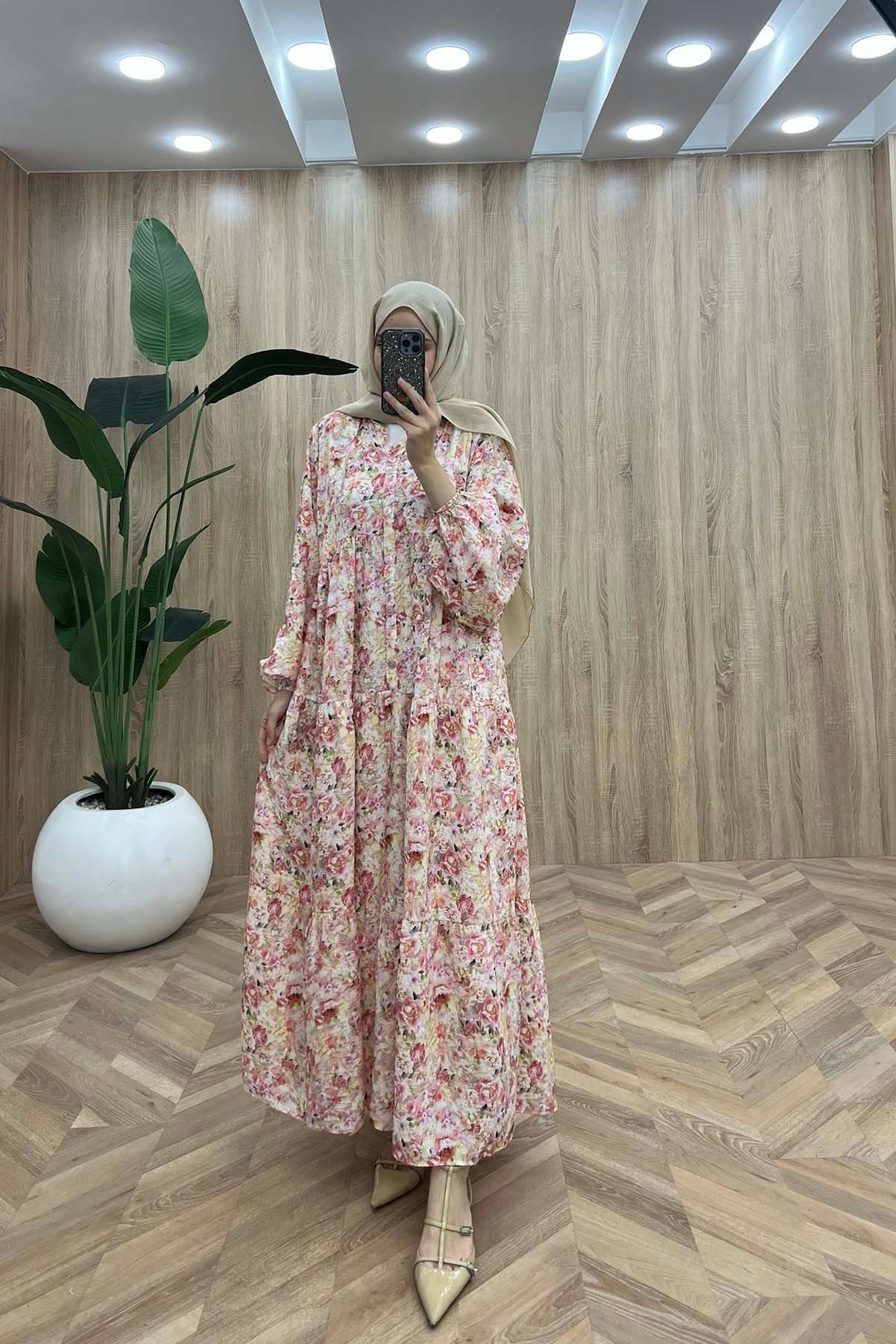 Desenli Mango Elbise Çok Renkli