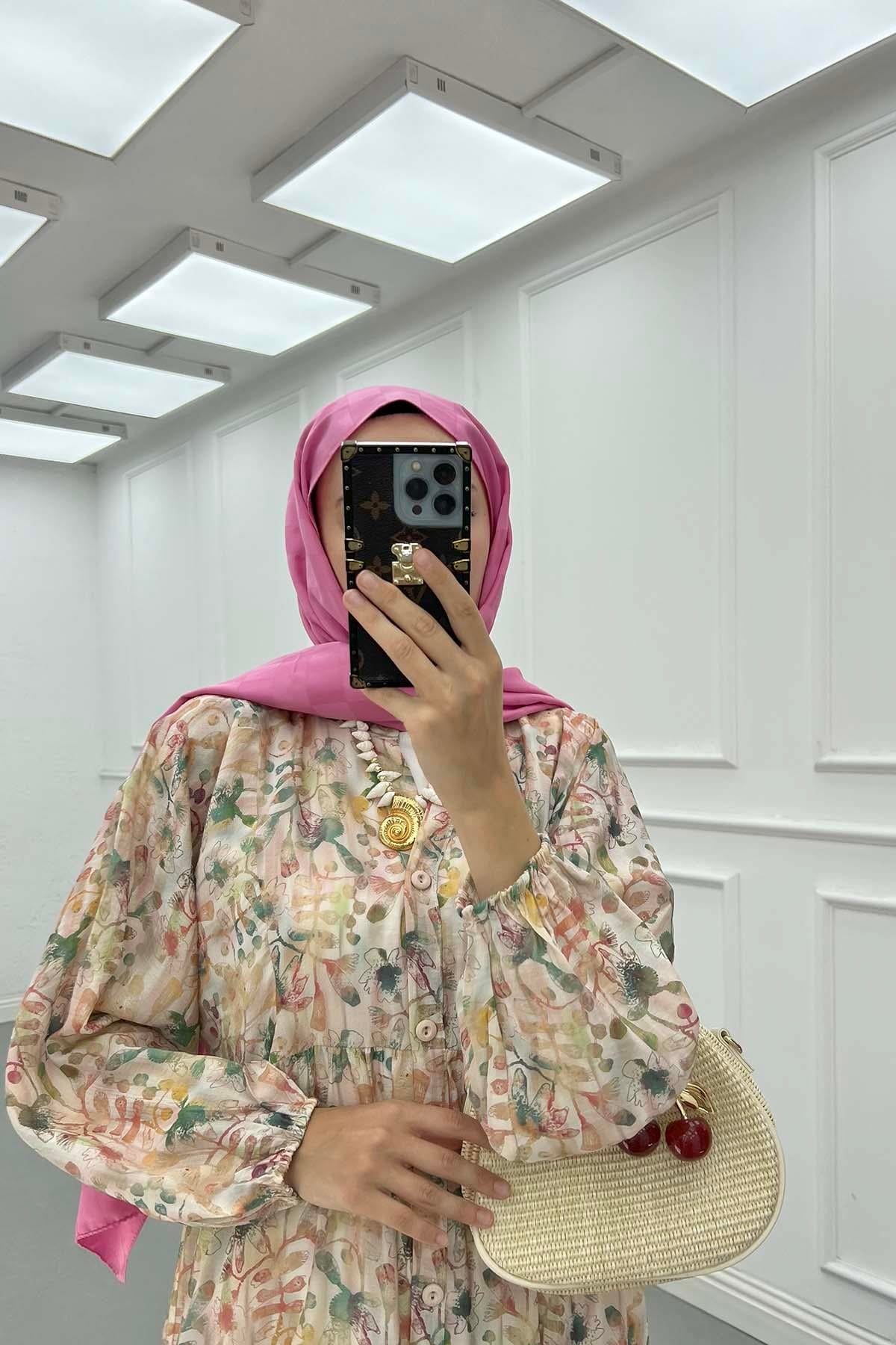 Desenli Mango Elbise Çok Renkli