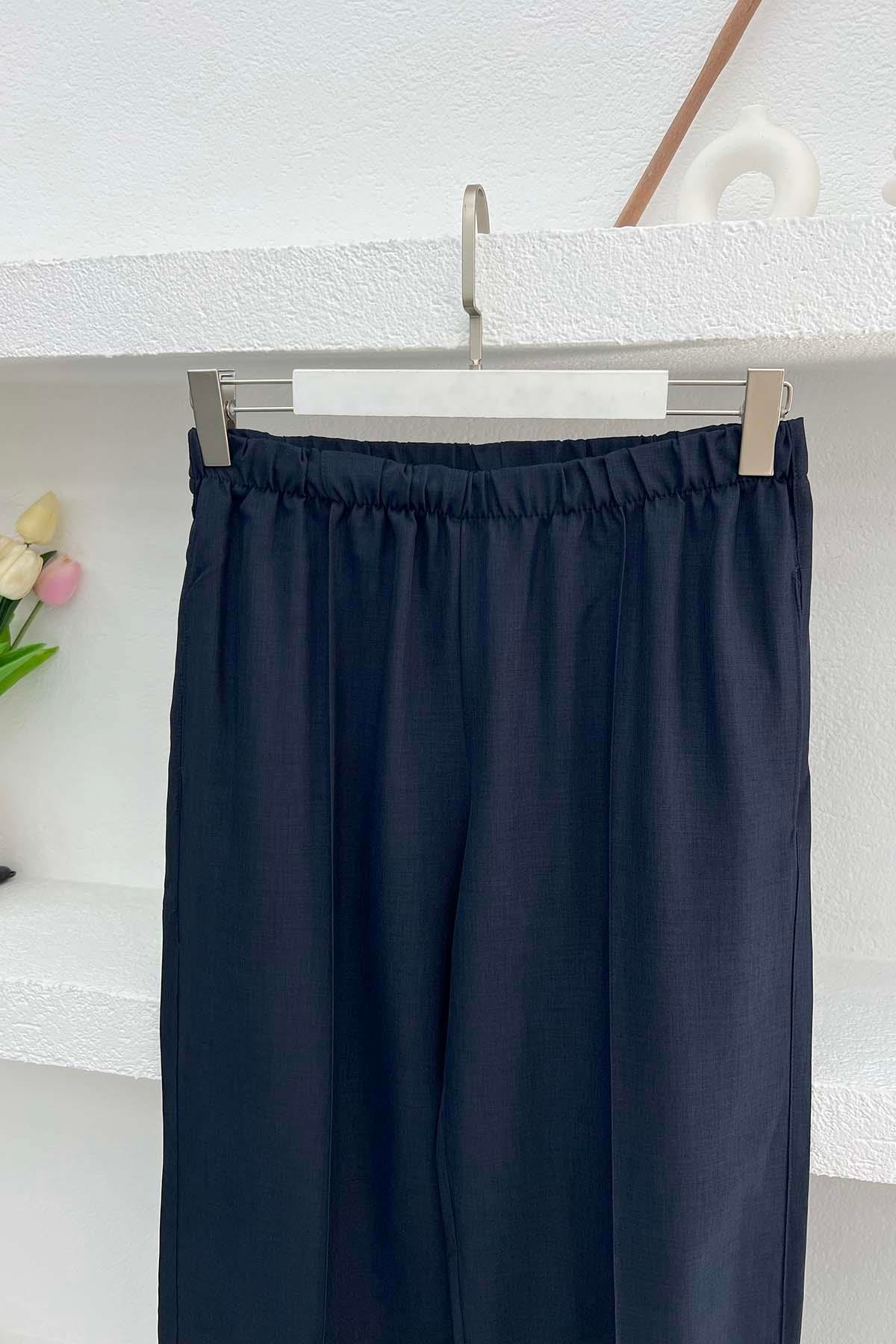 Dikiş Detaylı Pantolon Lacivert