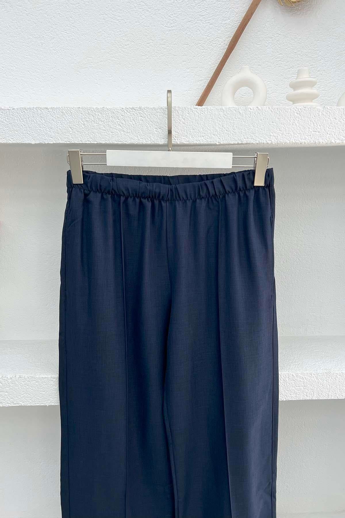 Dikiş Detaylı Pantolon Lacivert