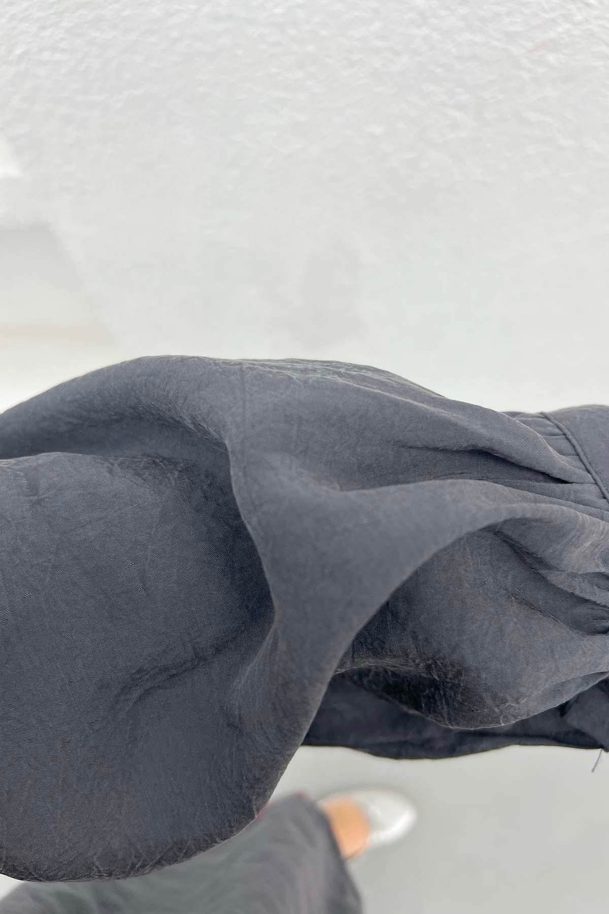 Düğme Detaylı Tensel Gömlek Antrasit