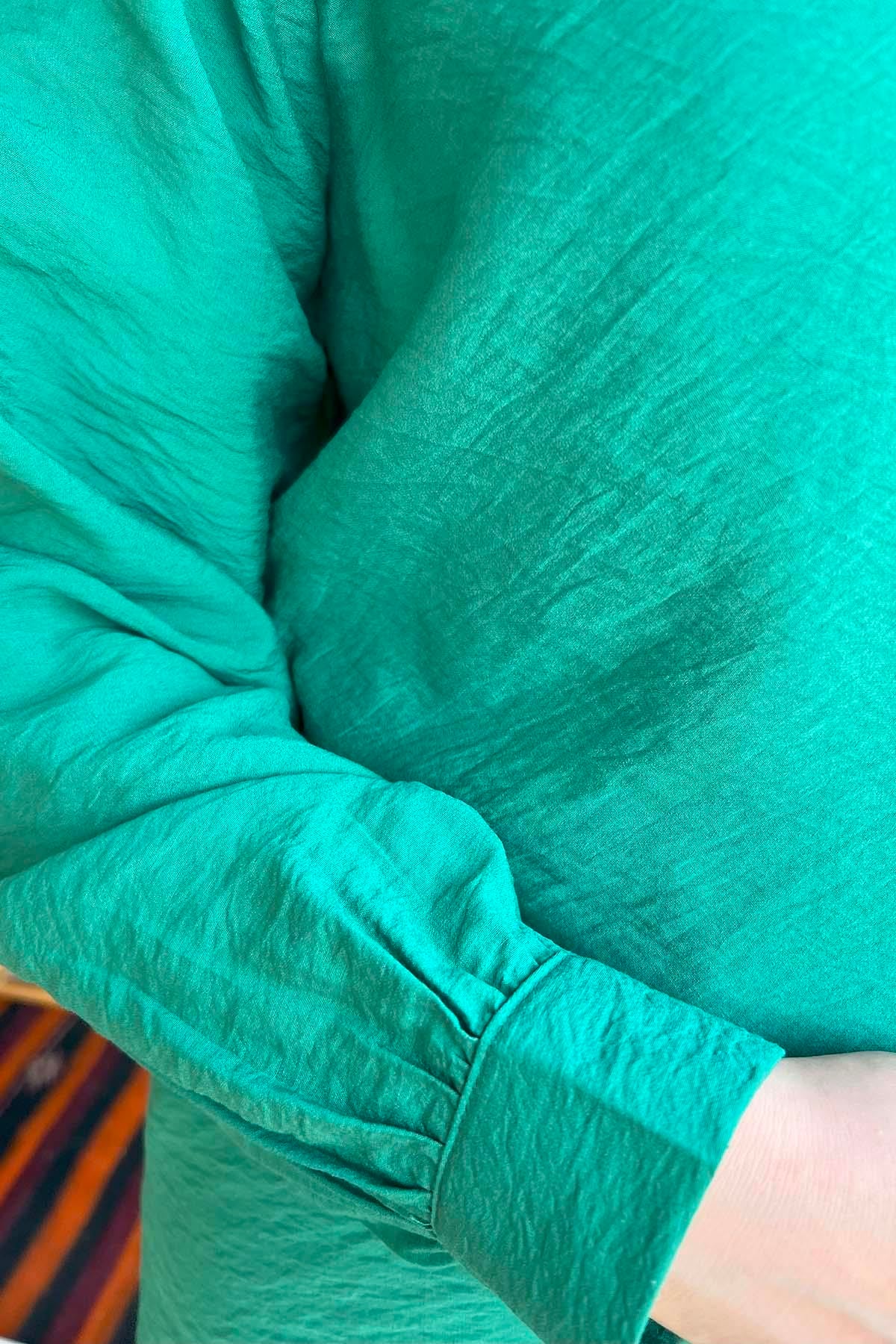 Düğme Detaylı Tunik Yeşil