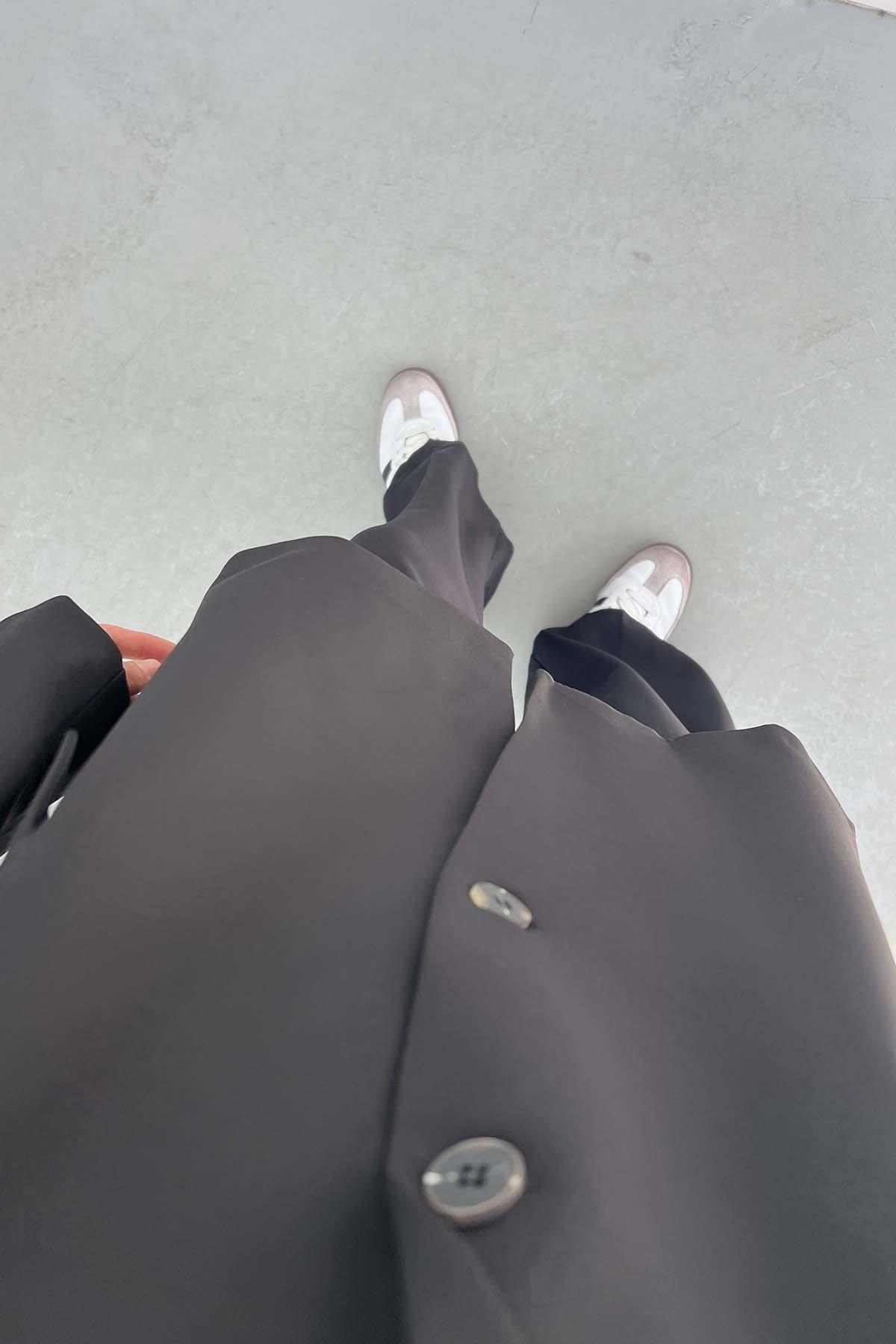 Düğmeli Blazer Ceket Siyah