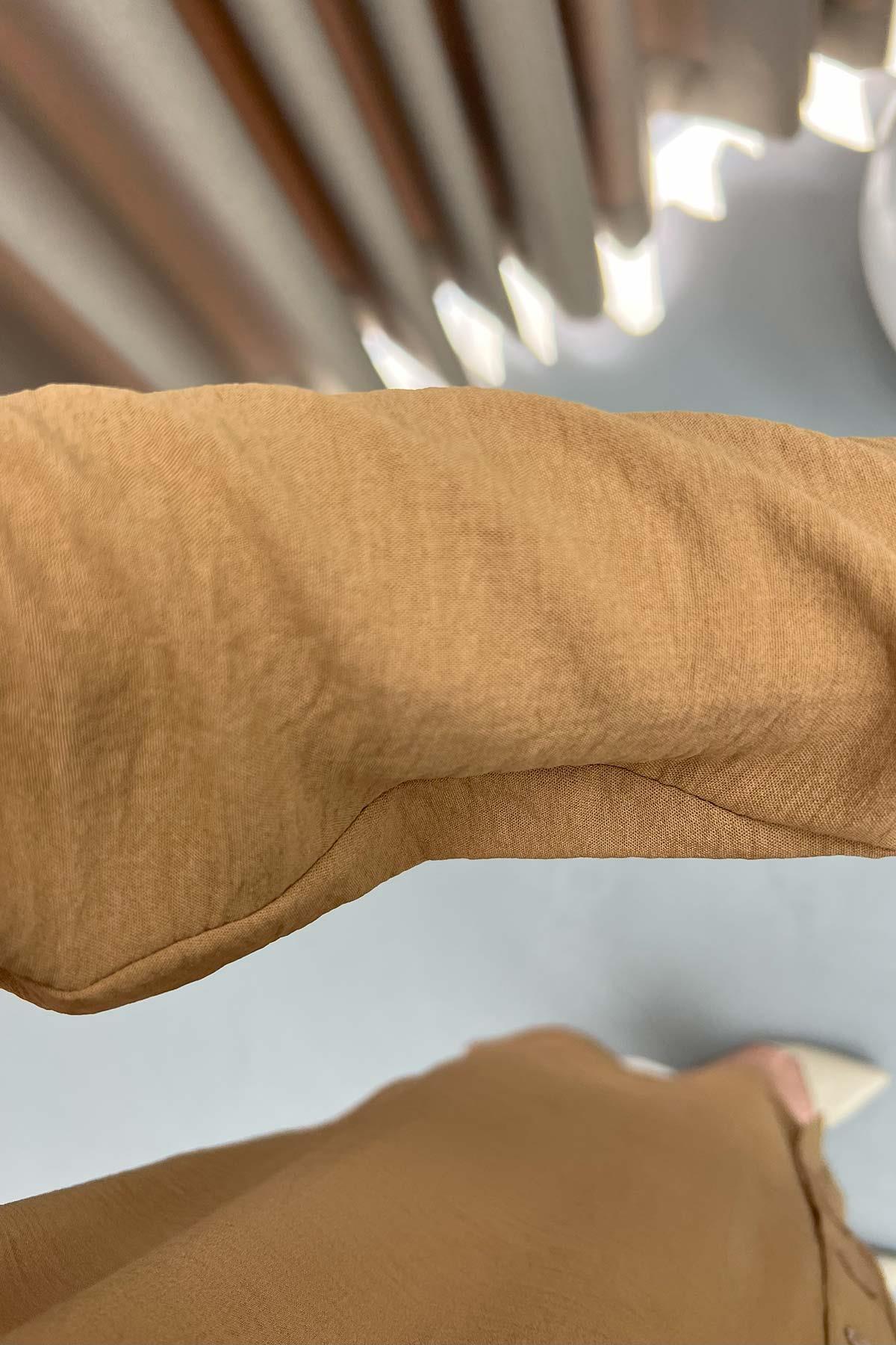 Düğmeli Tunik Camel
