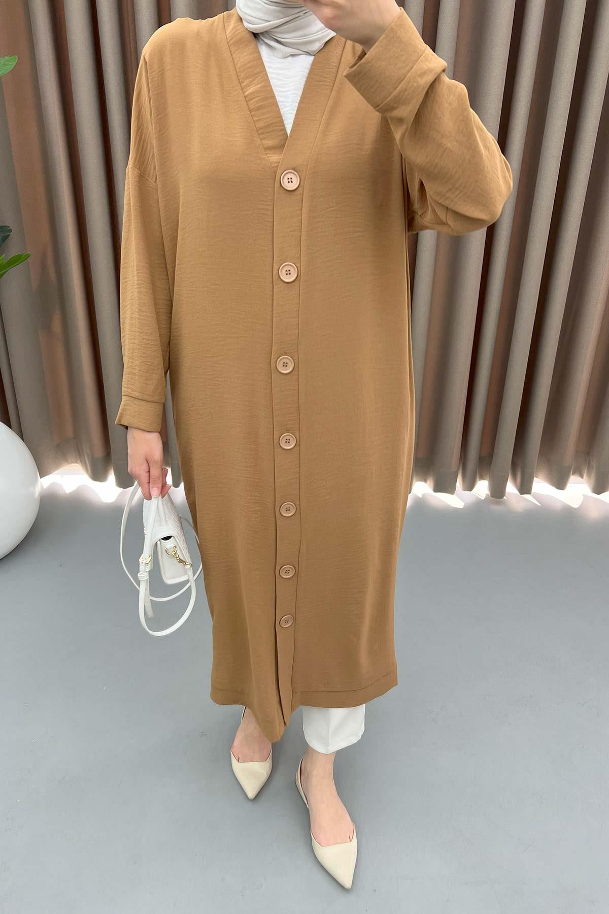 Düğmeli Tunik Camel
