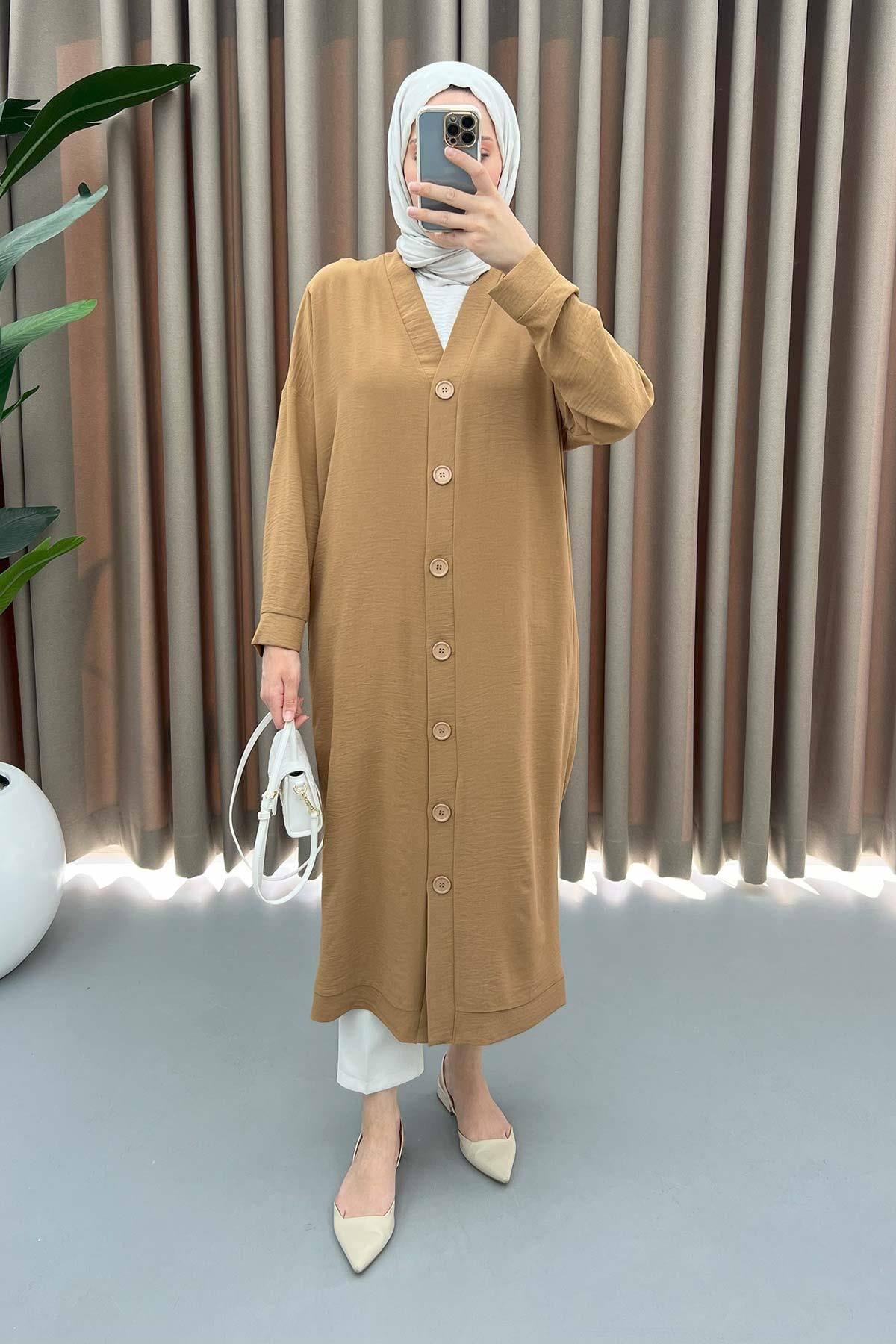 Düğmeli Tunik Camel