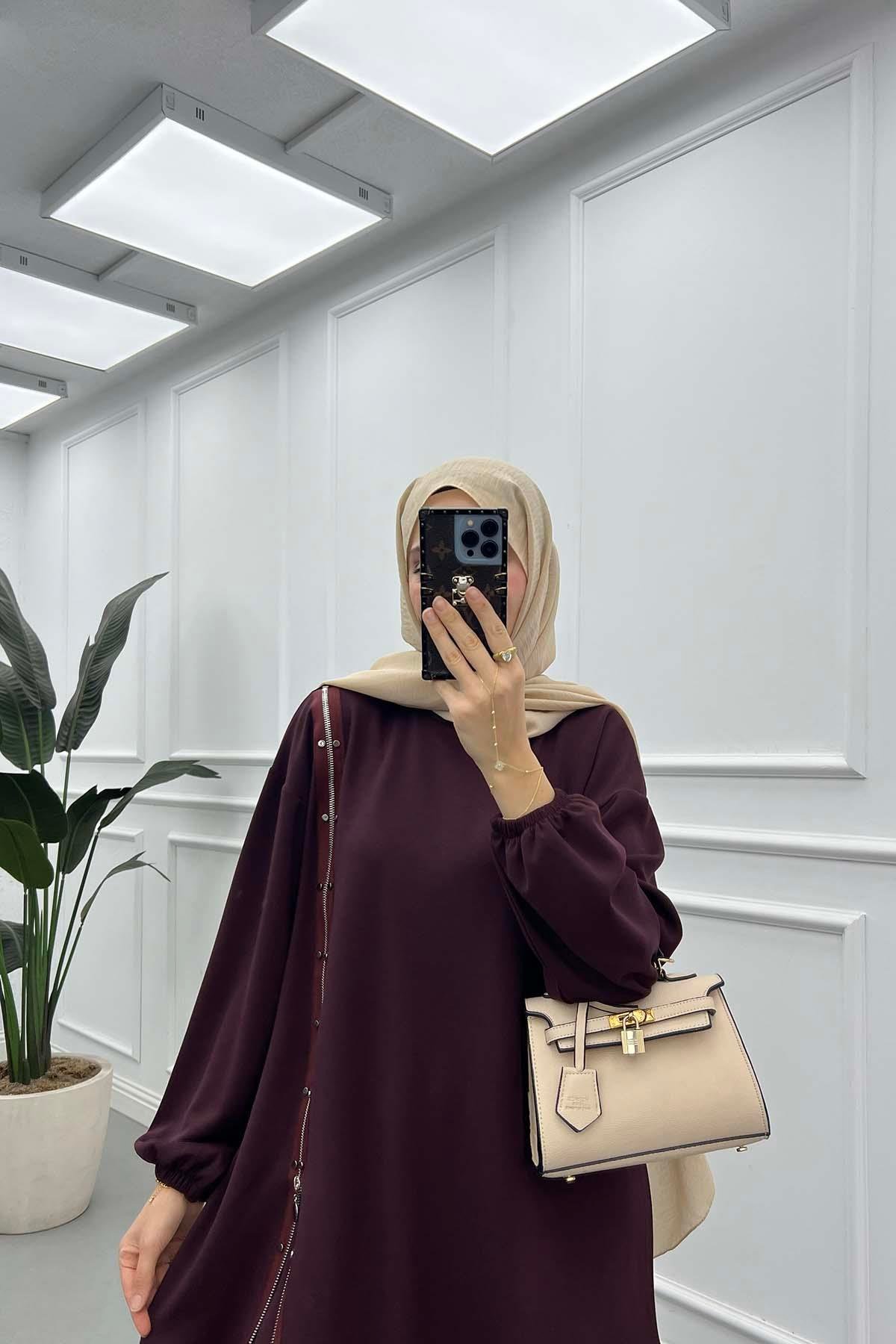Fermuar Detaylı Oysh Takım Bordo