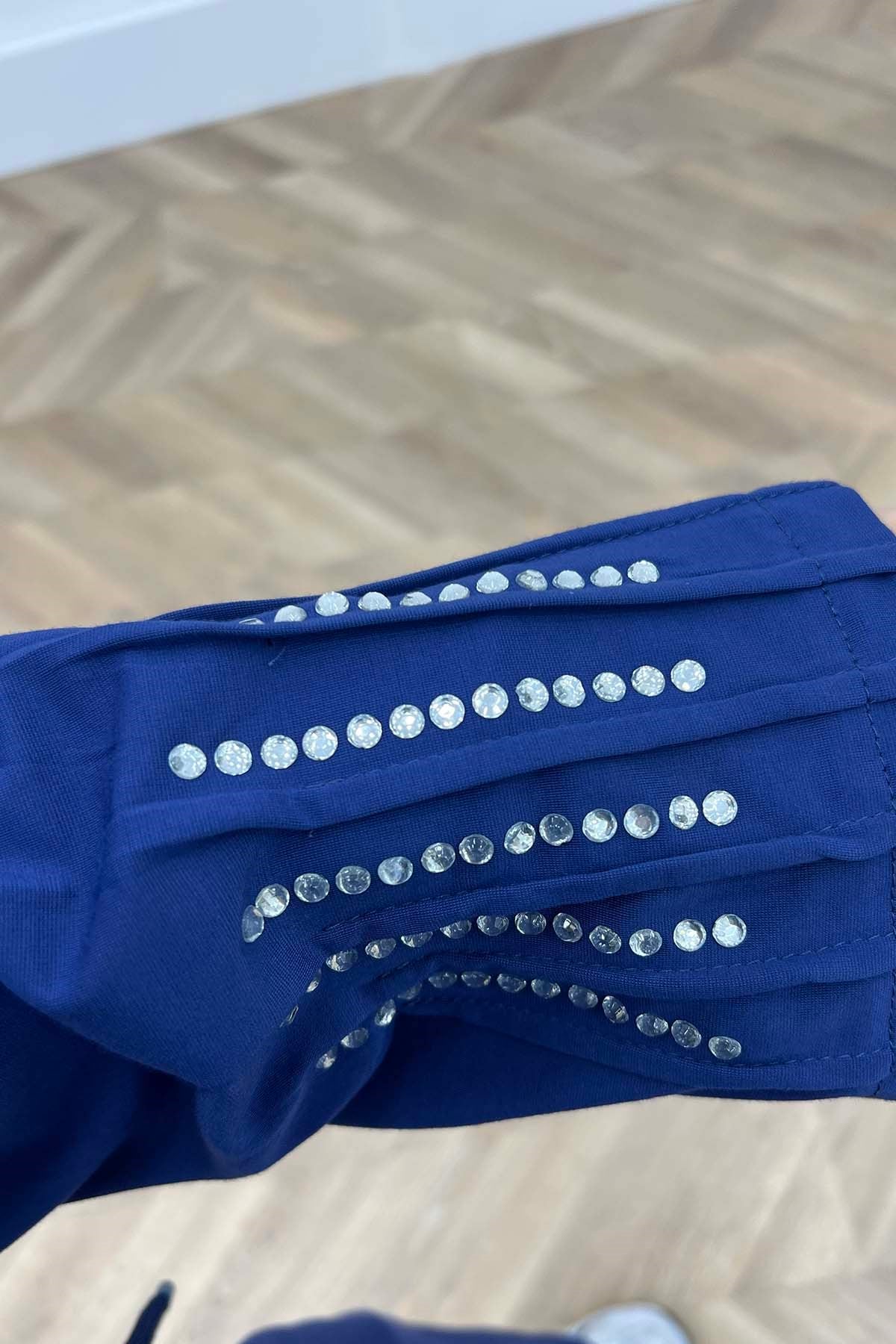 Fermuarlı Taş Detaylı Spor Takım İndigo