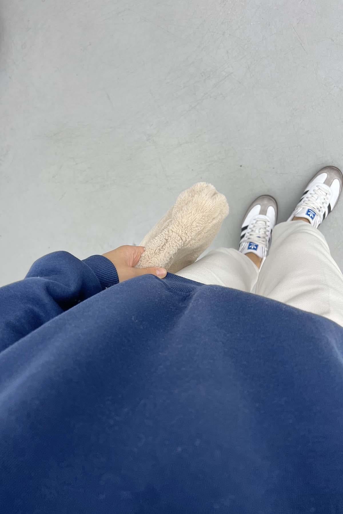 Fermuarlı Üç İplik Sweatshirt Lacivert
