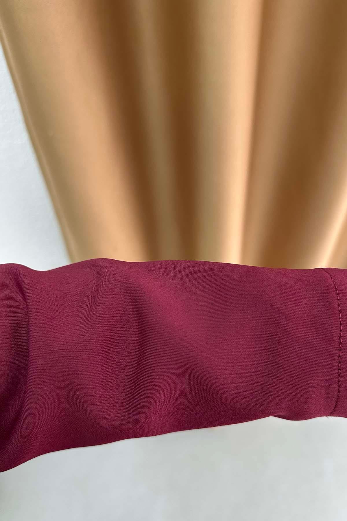 Fırfır Detaylı Etekli Takım Bordo