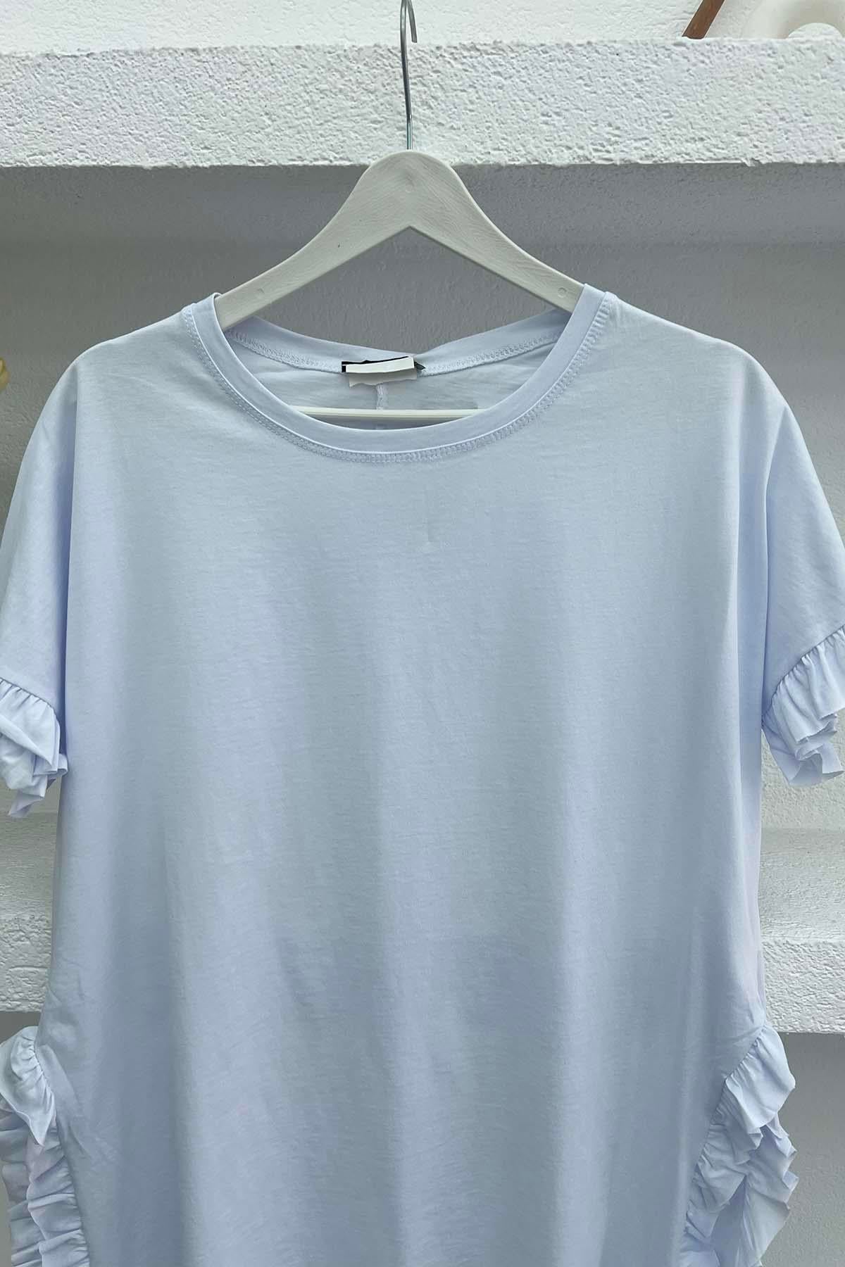 Fırfırlı T-Shirt Beyaz
