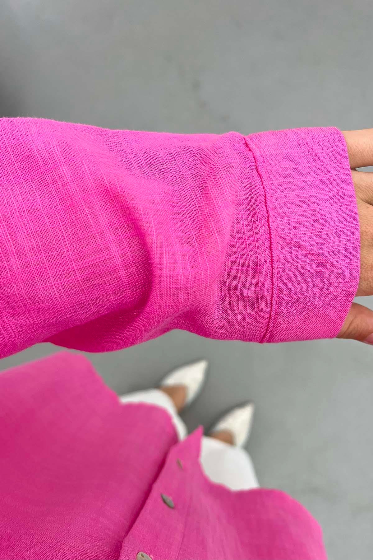 Flamlı Gömlek Pembe
