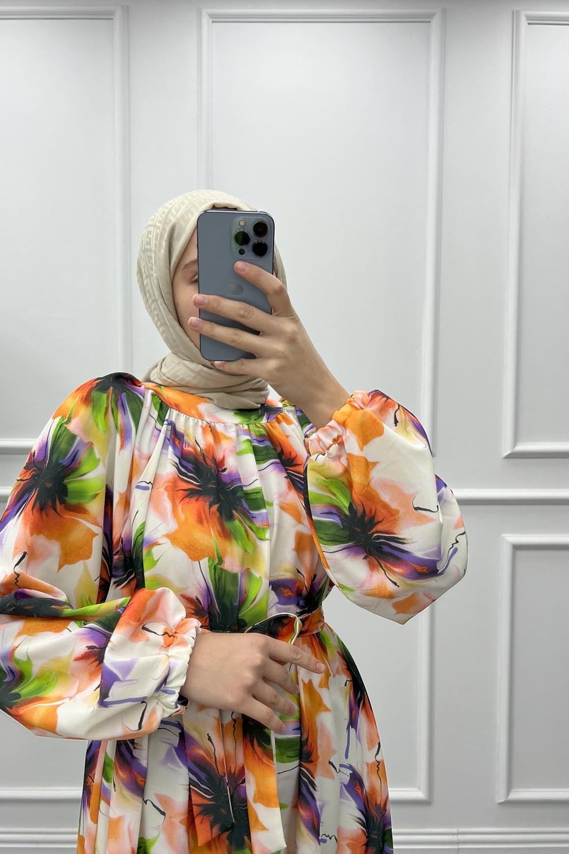 Flora Elbise Turuncu