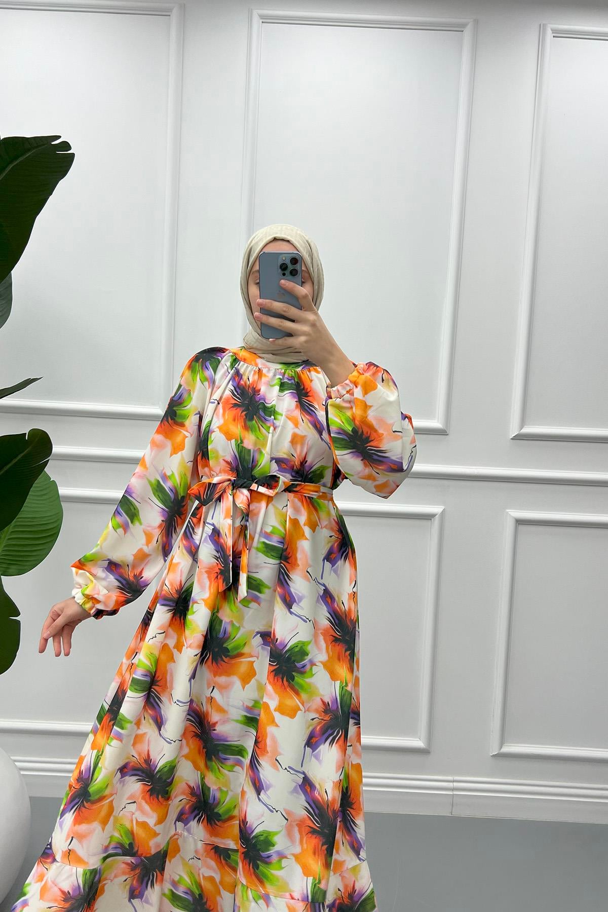 Flora Elbise Turuncu