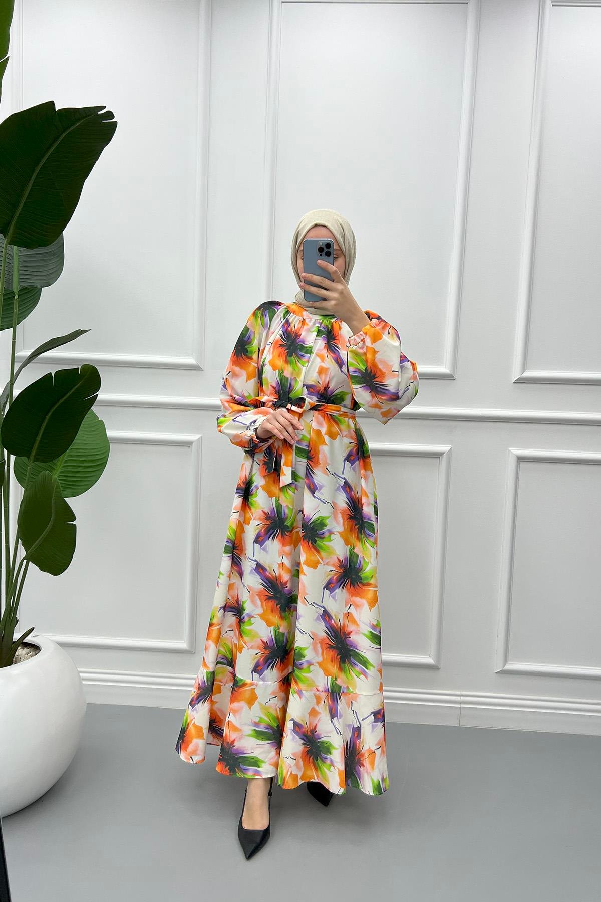 Flora Elbise Turuncu