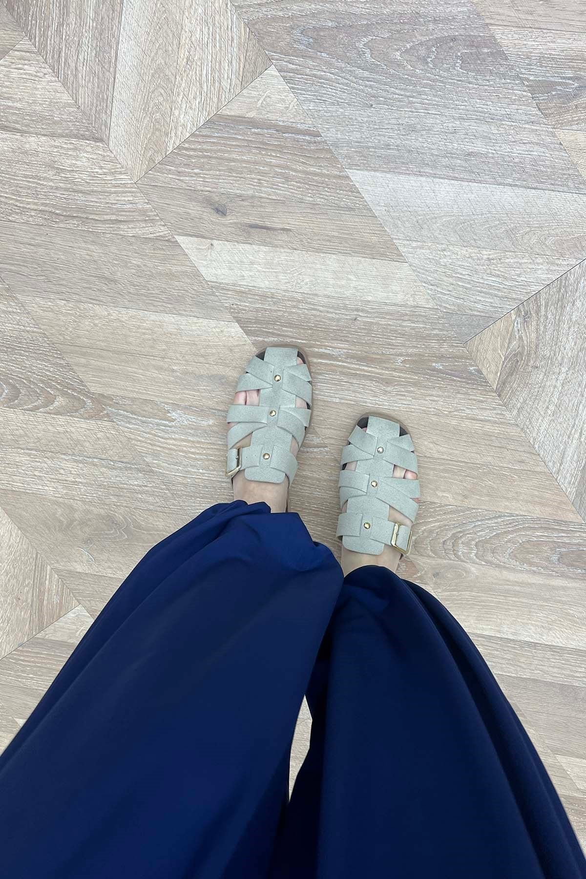 Geleneksel Silüet Akışkan Şalvar Pantalon Lacivert